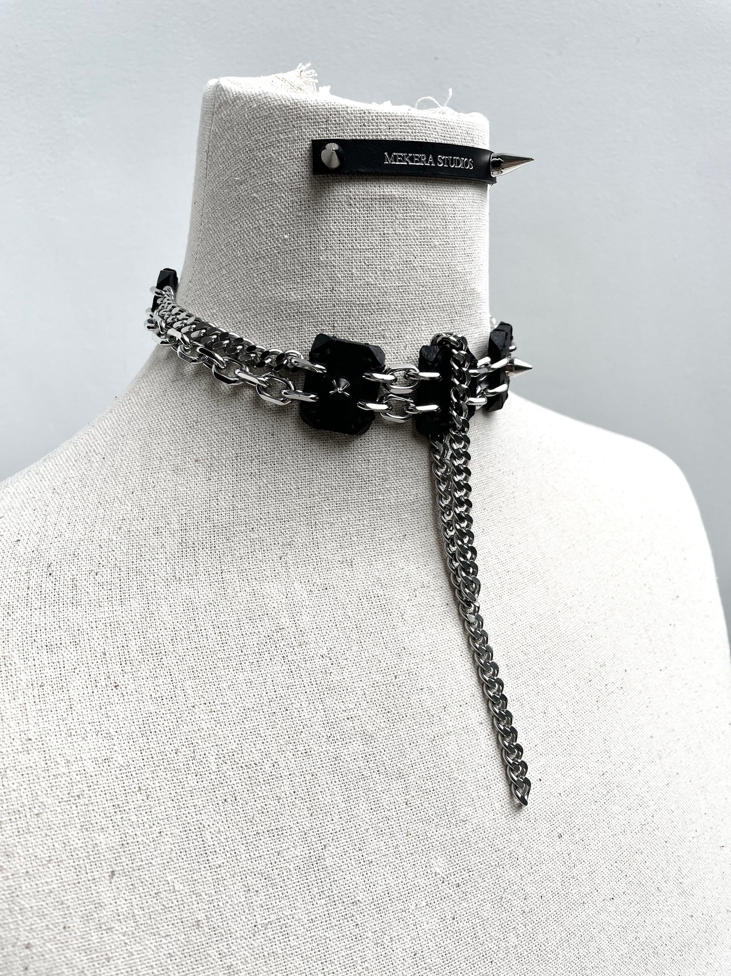 CLX1 Leather Spike Choker  Limited Edition Handcrafted -MEKERA STUDIOS