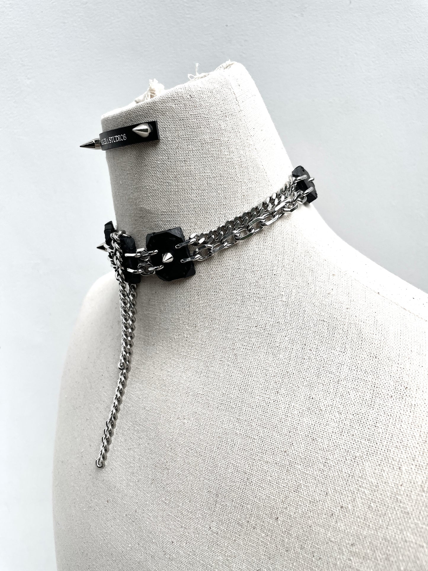 CLX1 Leather Spike Choker  Limited Edition Handcrafted -MEKERA STUDIOS