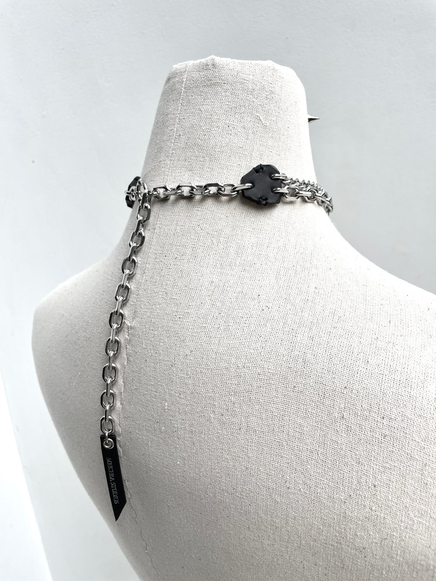 CLX1 Leather Spike Choker  Limited Edition Handcrafted -MEKERA STUDIOS