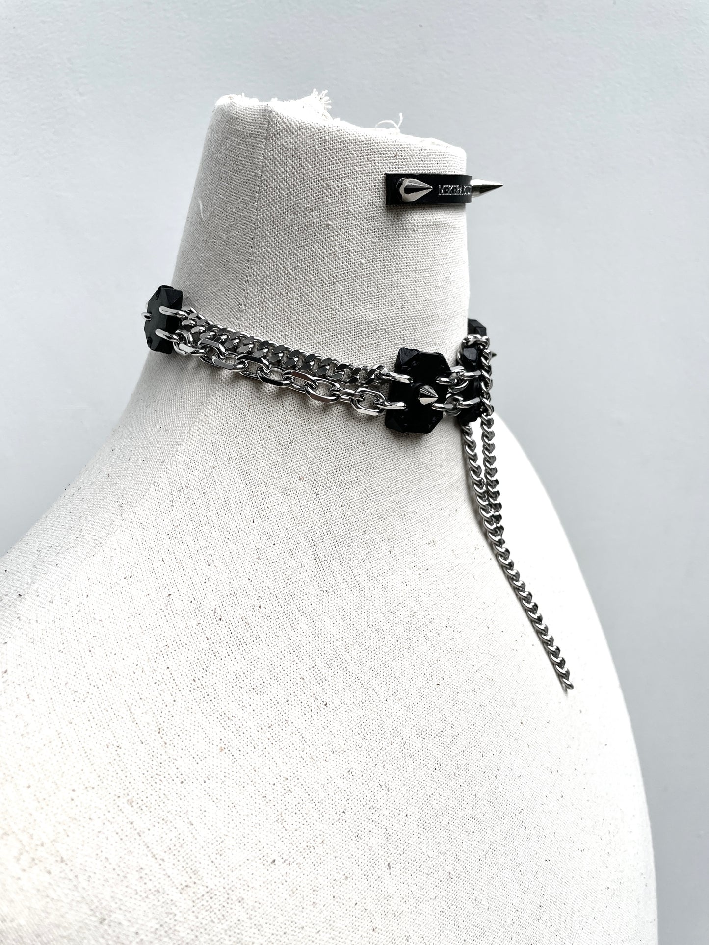 CLX1 Leather Spike Choker  Limited Edition Handcrafted -MEKERA STUDIOS