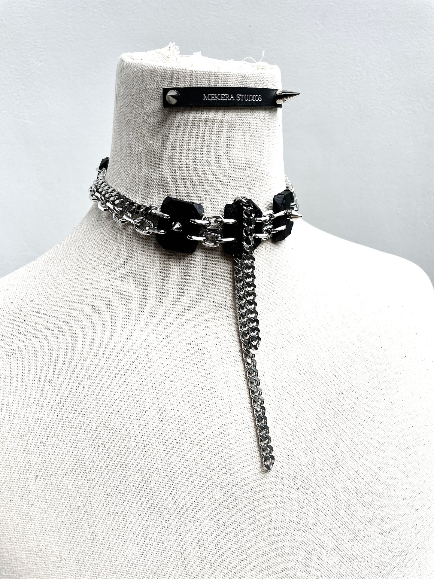 CLX1 Leather Spike Choker  Limited Edition Handcrafted -MEKERA STUDIOS