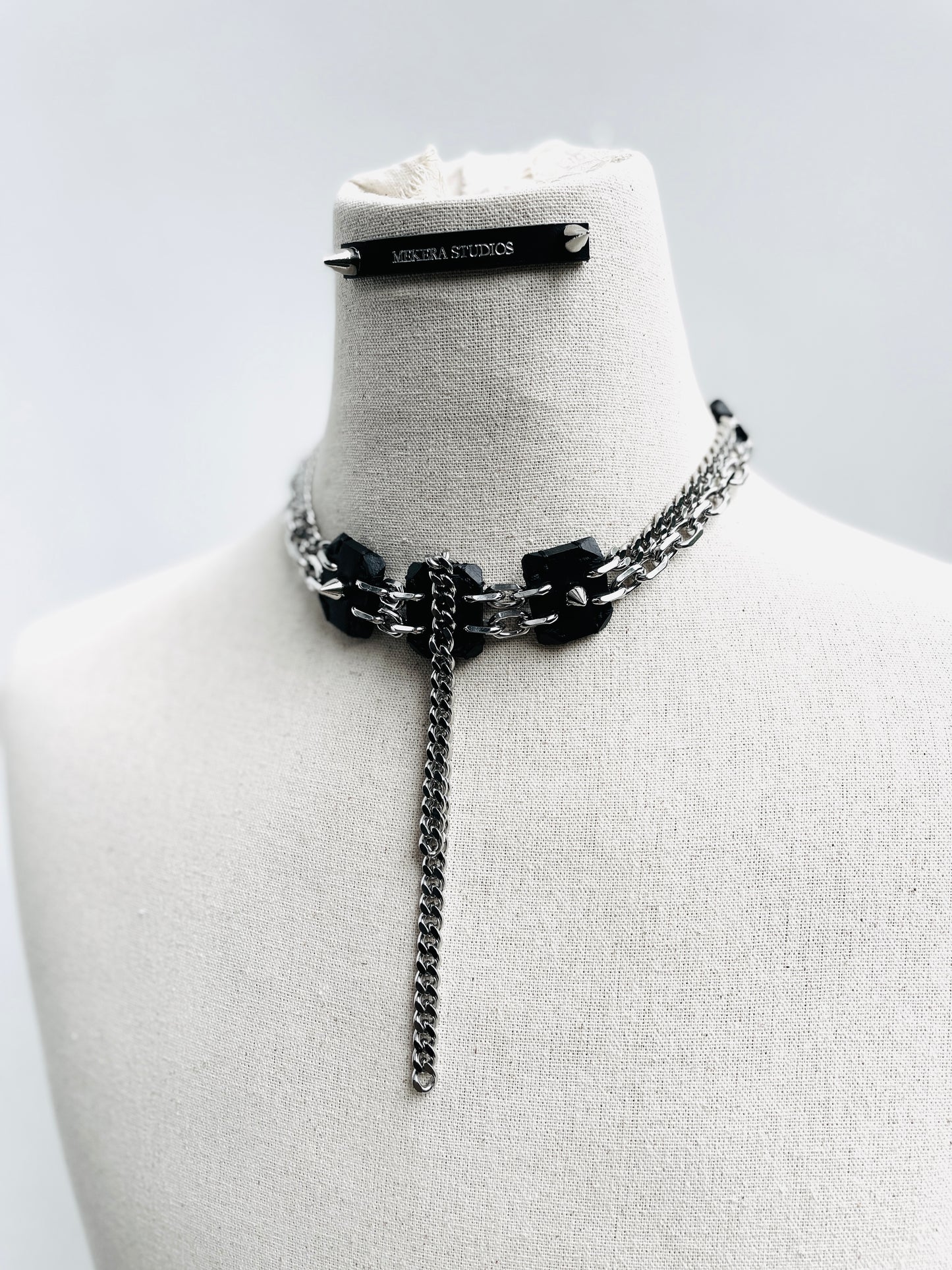 CLX1 Leather Spike Choker  Limited Edition Handcrafted -MEKERA STUDIOS