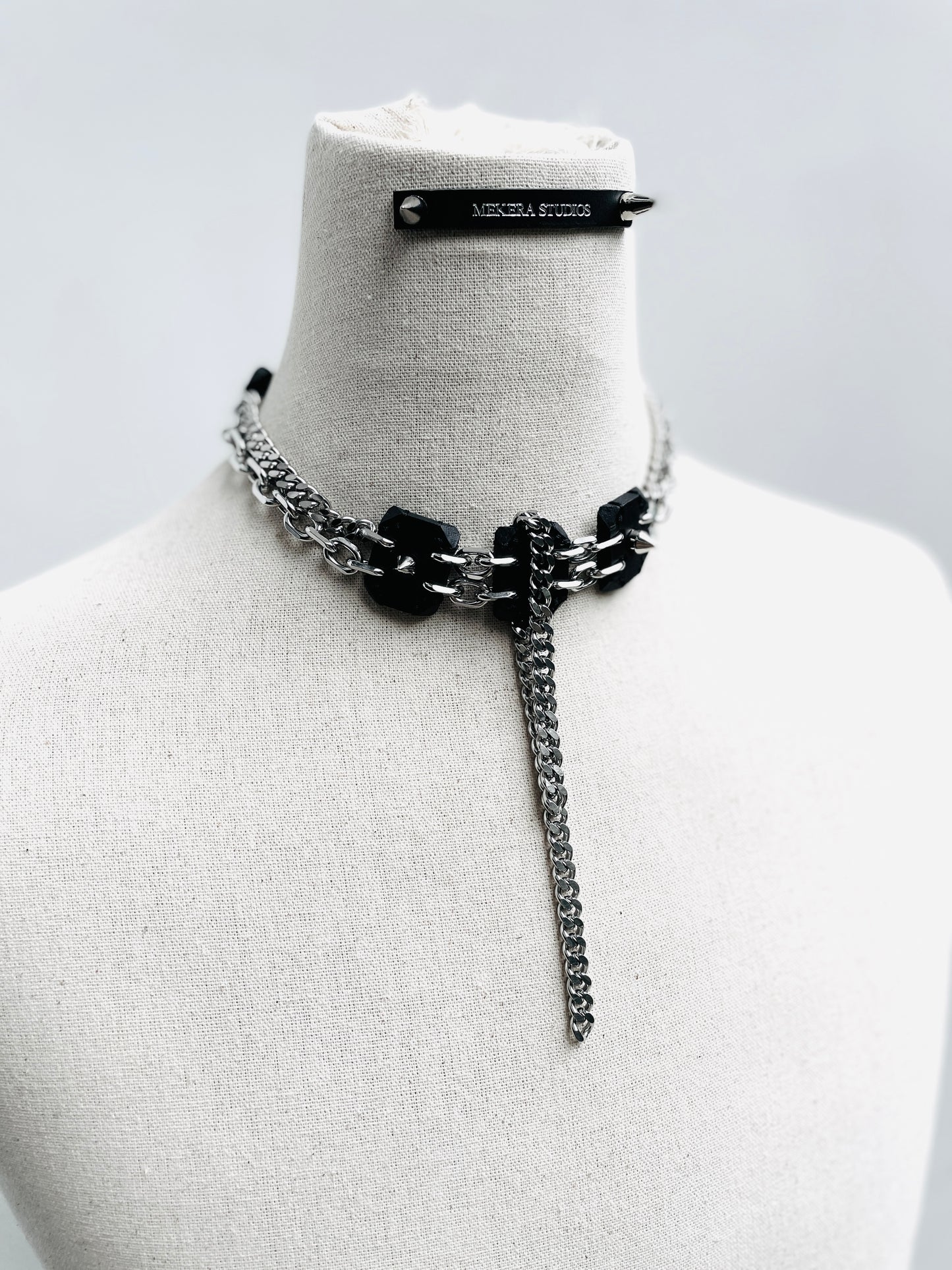 CLX1 Leather Spike Choker  Limited Edition Handcrafted -MEKERA STUDIOS