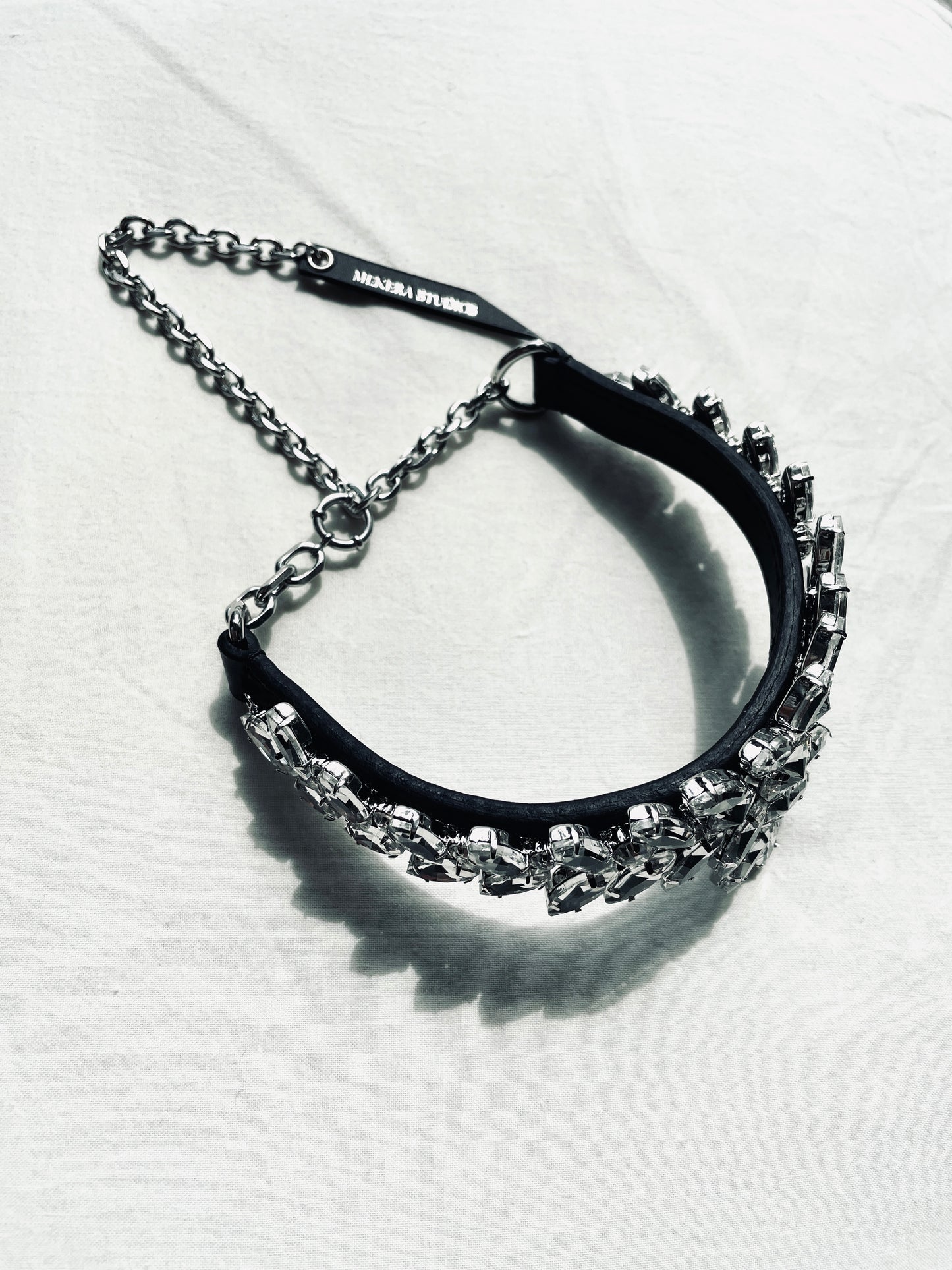 CL1 - The Choker Black Leather Hand stitched - MEKERA STUDIOS