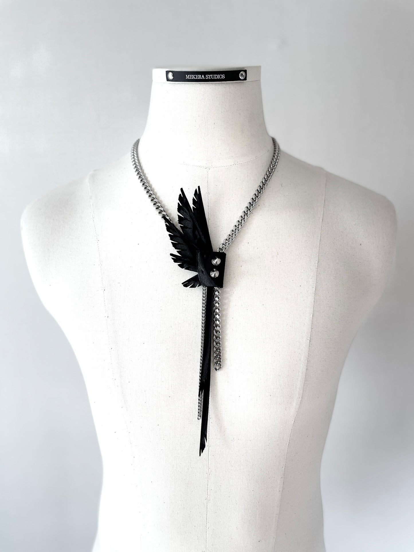 Wings2 - SOAR collection Leather Limited Edition Handcrafted Necklace - MEKERA STUDIOS