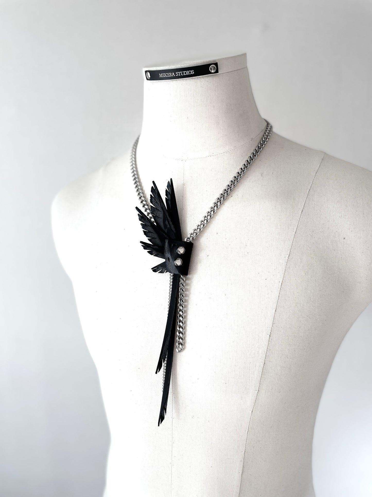 Wings2 - SOAR collection Leather Limited Edition Handcrafted Necklace - MEKERA STUDIOS