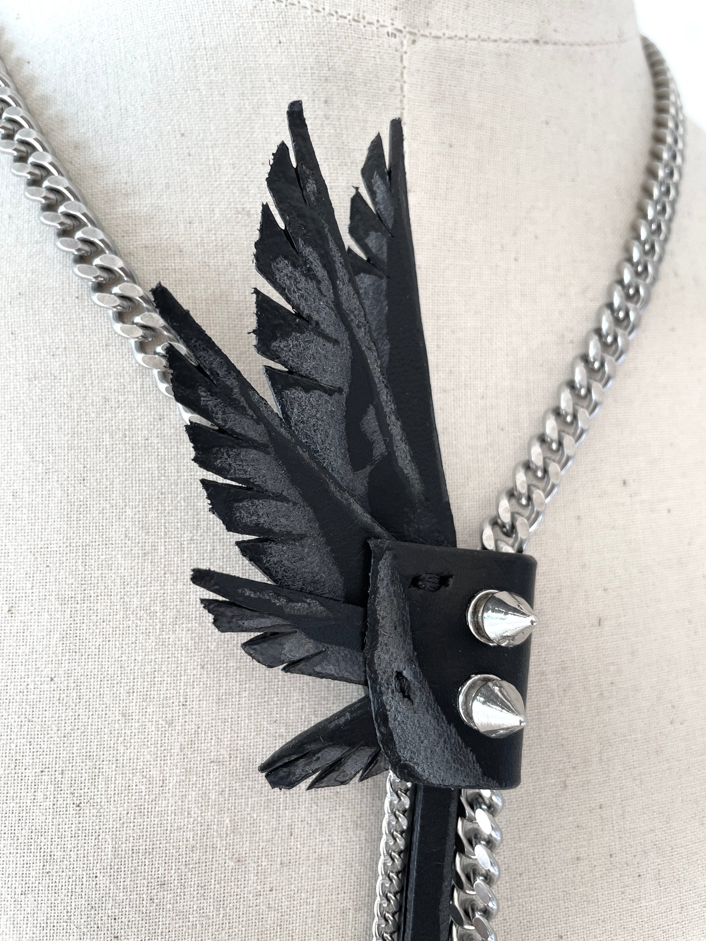 Wings2 - SOAR collection Leather Limited Edition Handcrafted Necklace - MEKERA STUDIOS