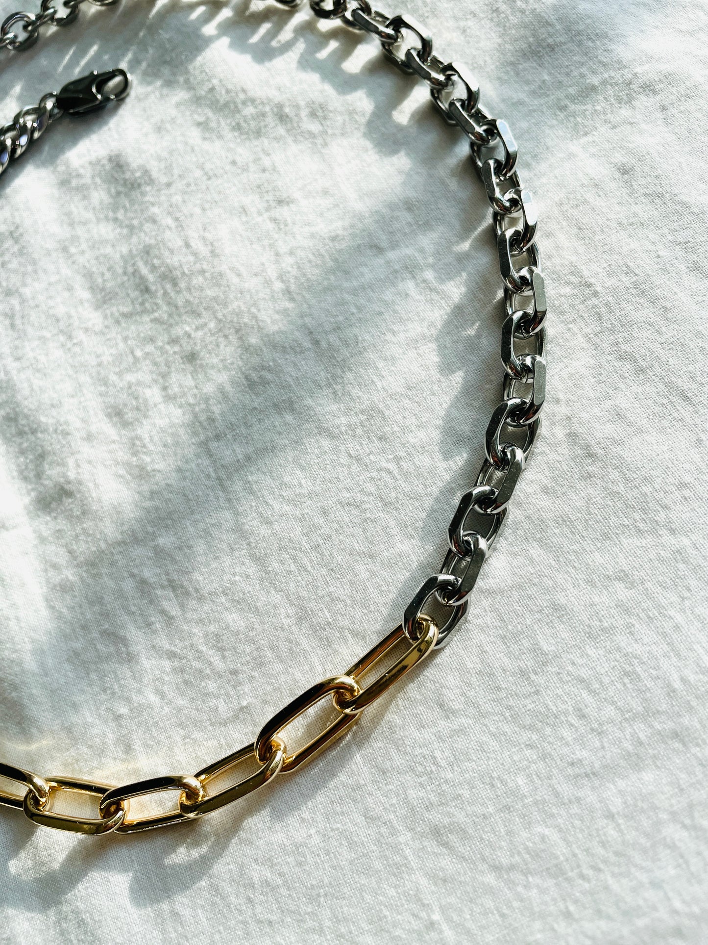 RTB-N3 Gold Mix Chain Necklace Must have Chunky chain - MEKERA STUDIOS