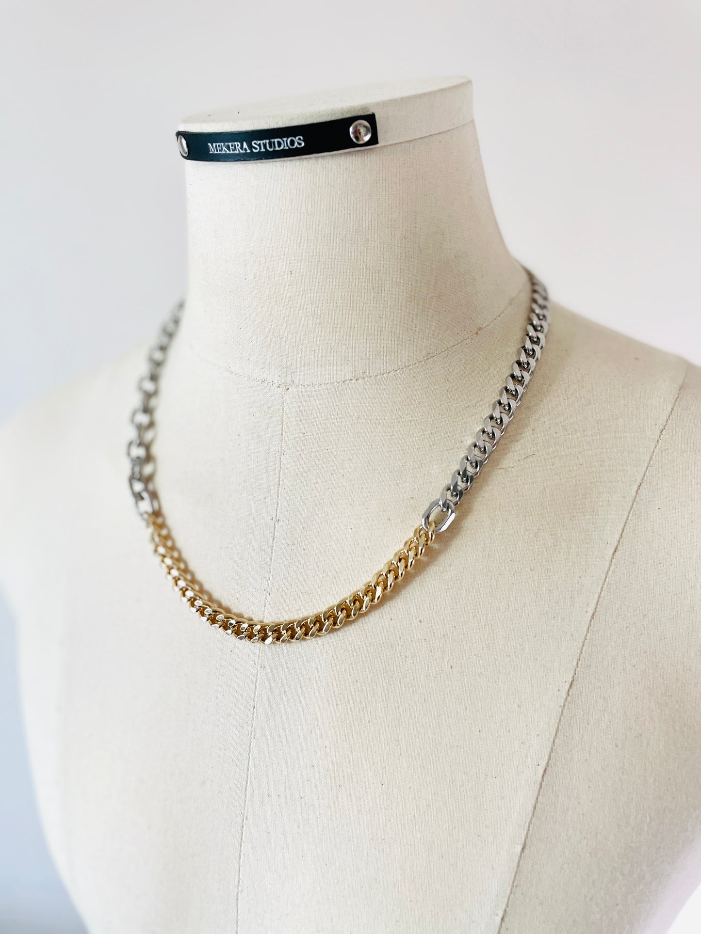 RTB-N2 Gold Mix Chain Necklace Must have Chunky chain - MEKERA STUDIOS