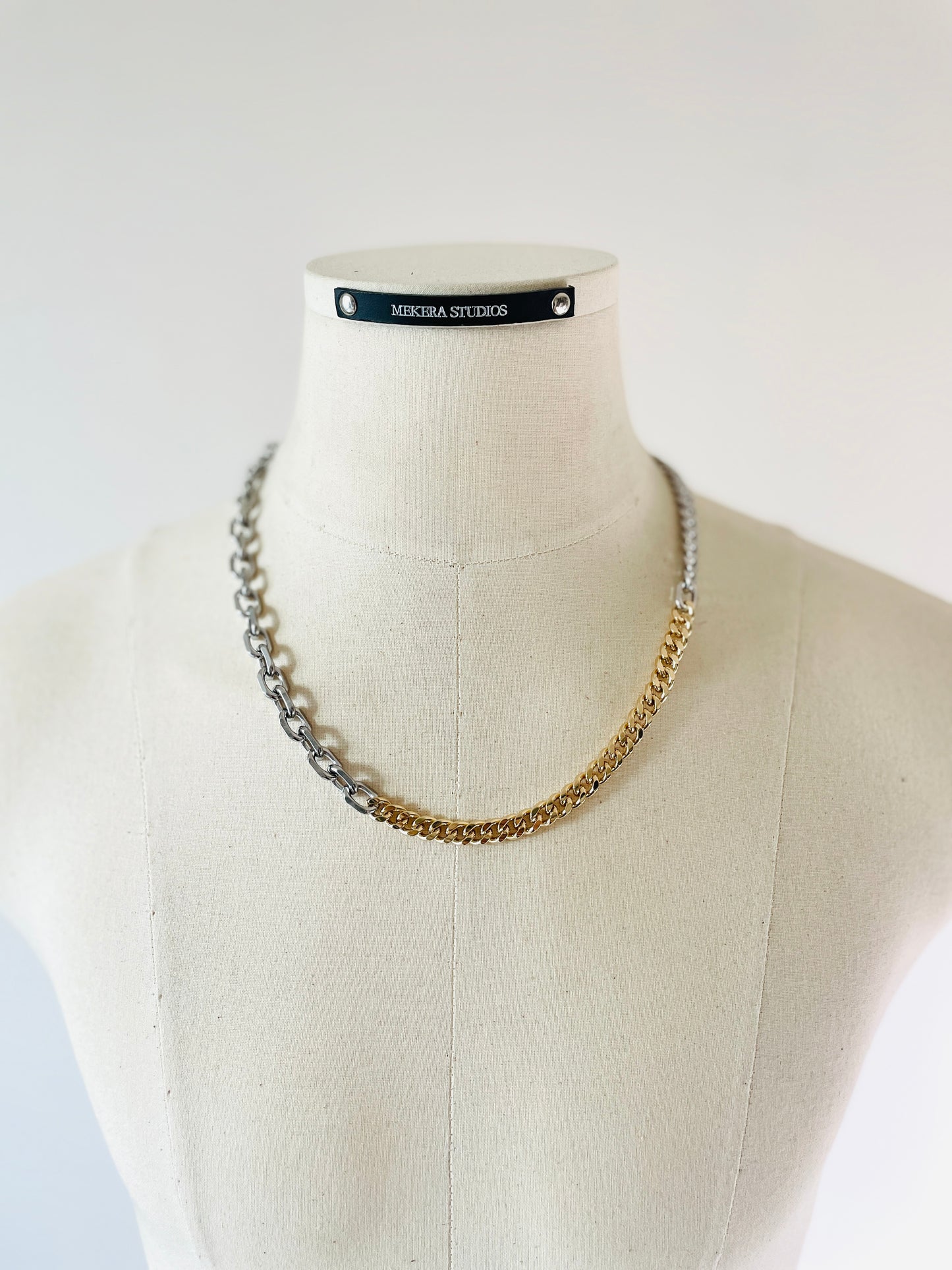 RTB-N2 Gold Mix Chain Necklace Must have Chunky chain - MEKERA STUDIOS