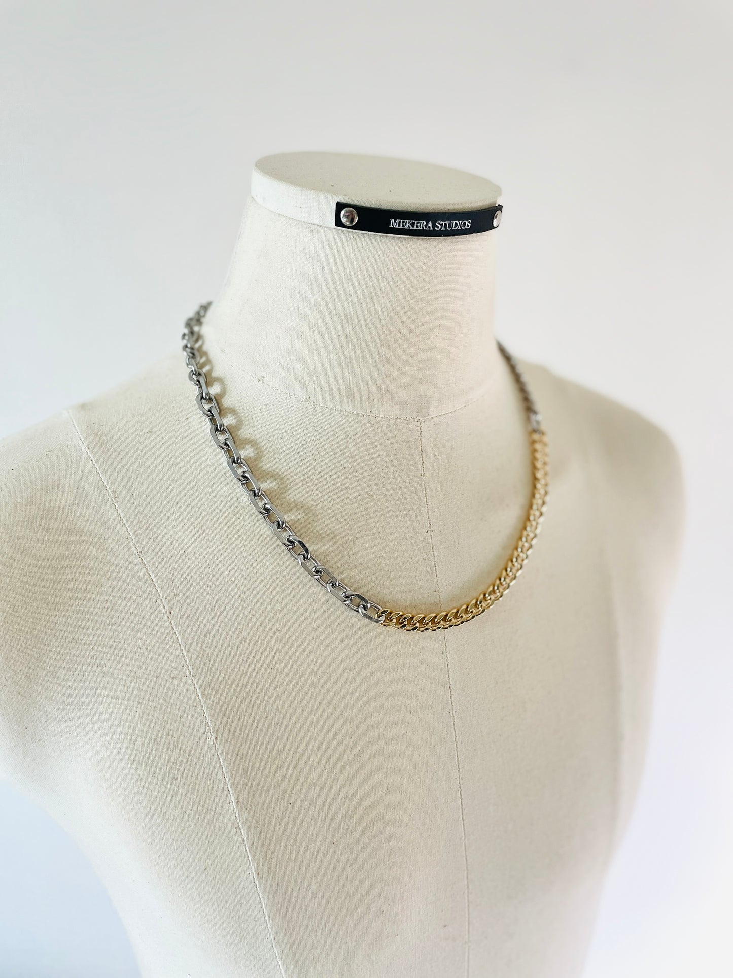 RTB-N2 Gold Mix Chain Necklace Must have Chunky chain - MEKERA STUDIOS