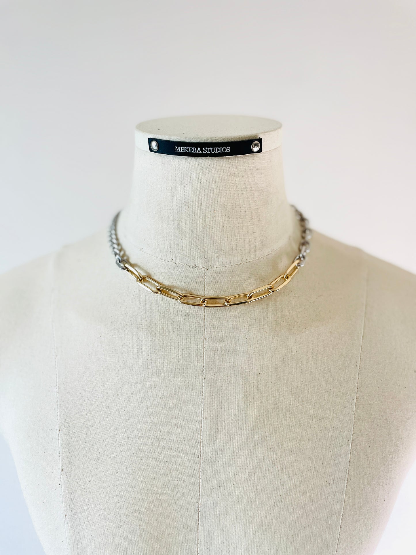 RTB-N3 Gold Mix Chain Necklace Must have Chunky chain - MEKERA STUDIOS