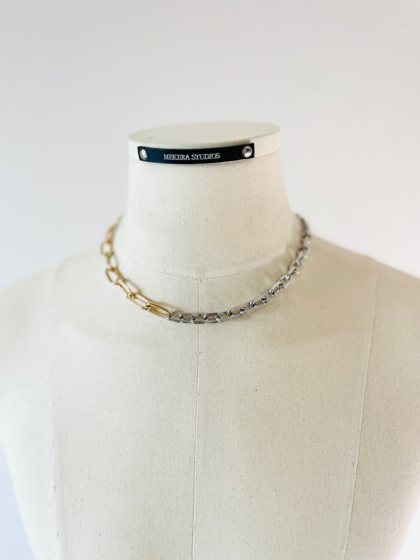 RTB-N3 Gold Mix Chain Necklace Must have Chunky chain - MEKERA STUDIOS