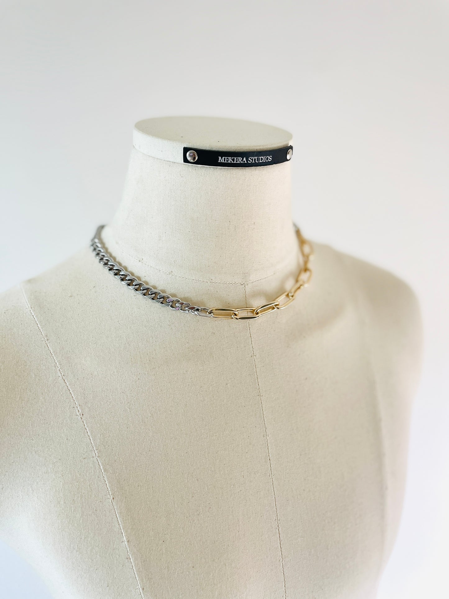 RTB-N3 Gold Mix Chain Necklace Must have Chunky chain - MEKERA STUDIOS