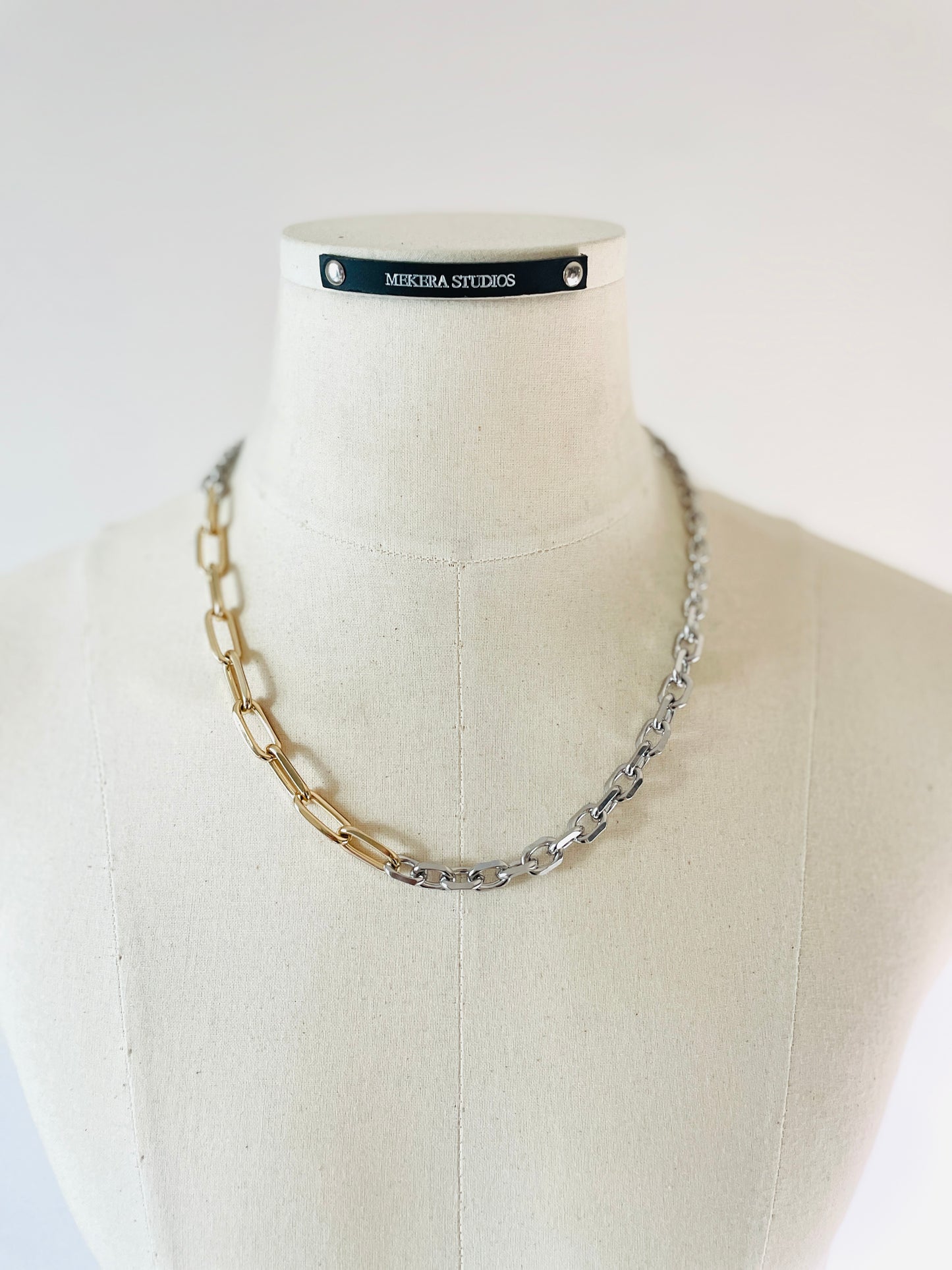 RTB-N3 Gold Mix Chain Necklace Must have Chunky chain - MEKERA STUDIOS