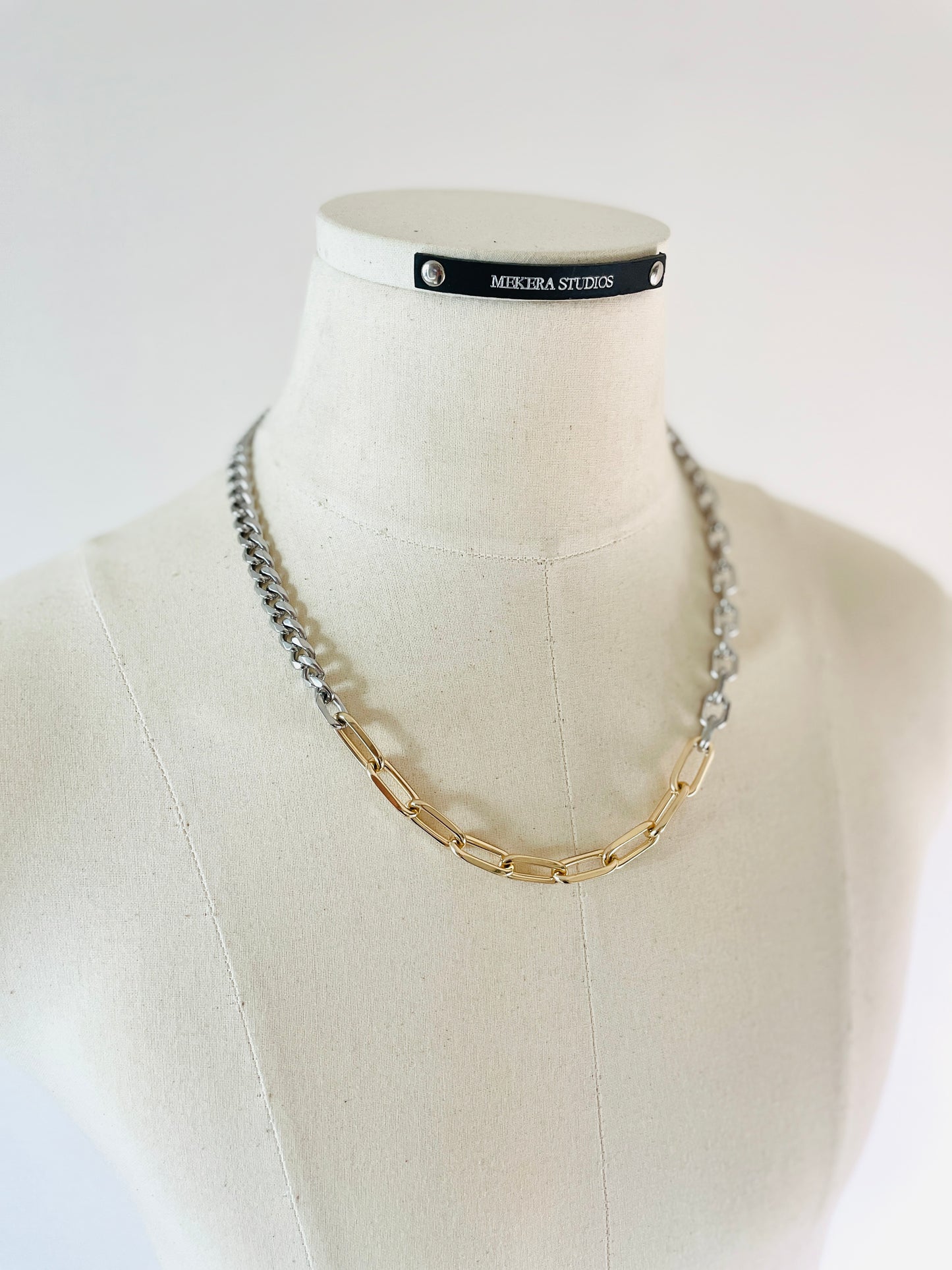 RTB-N3 Gold Mix Chain Necklace Must have Chunky chain - MEKERA STUDIOS