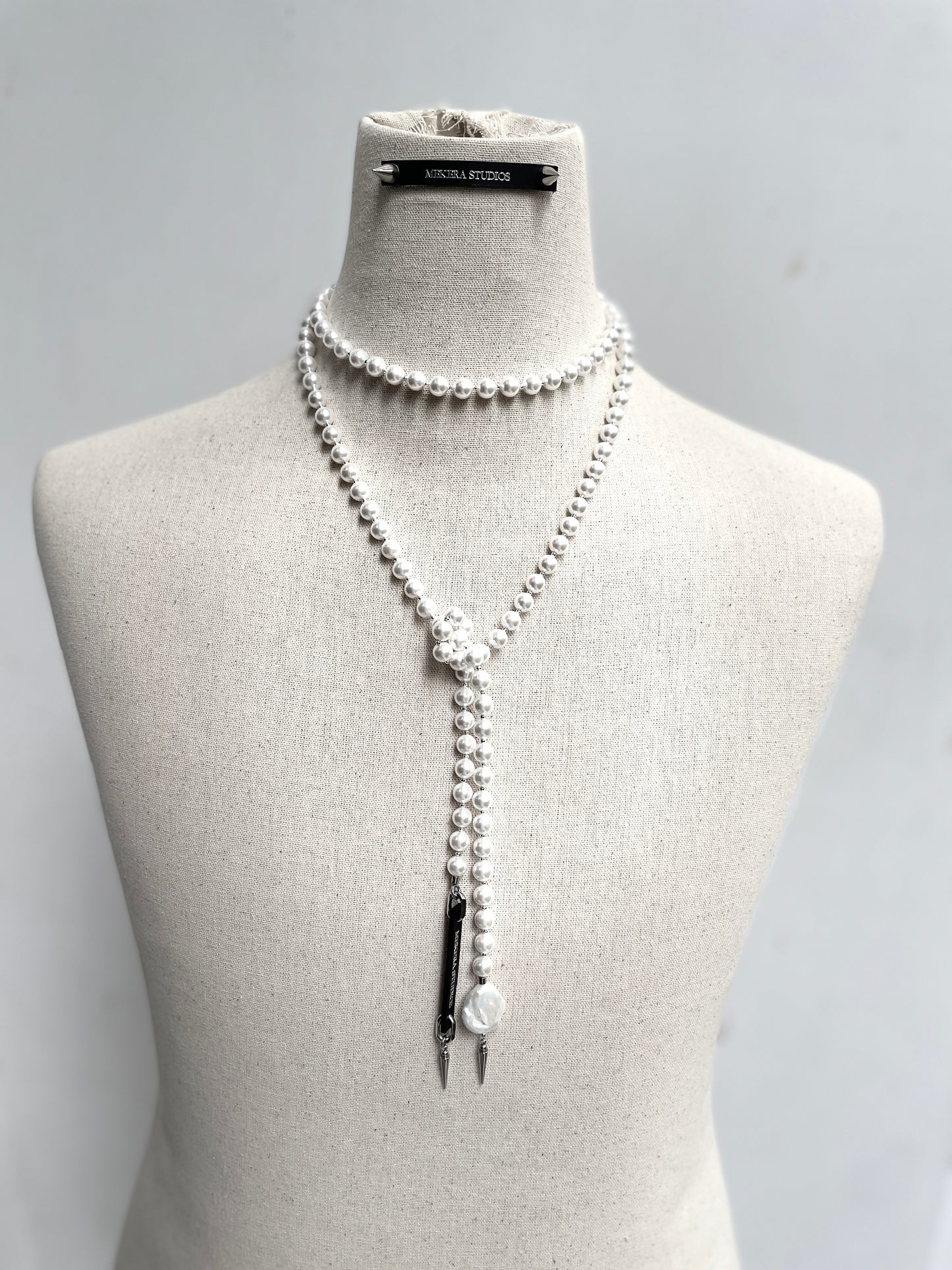 Pearl Necklace NP8 Spike Limited Edition Handcrafted - MEKERA STUDIOS