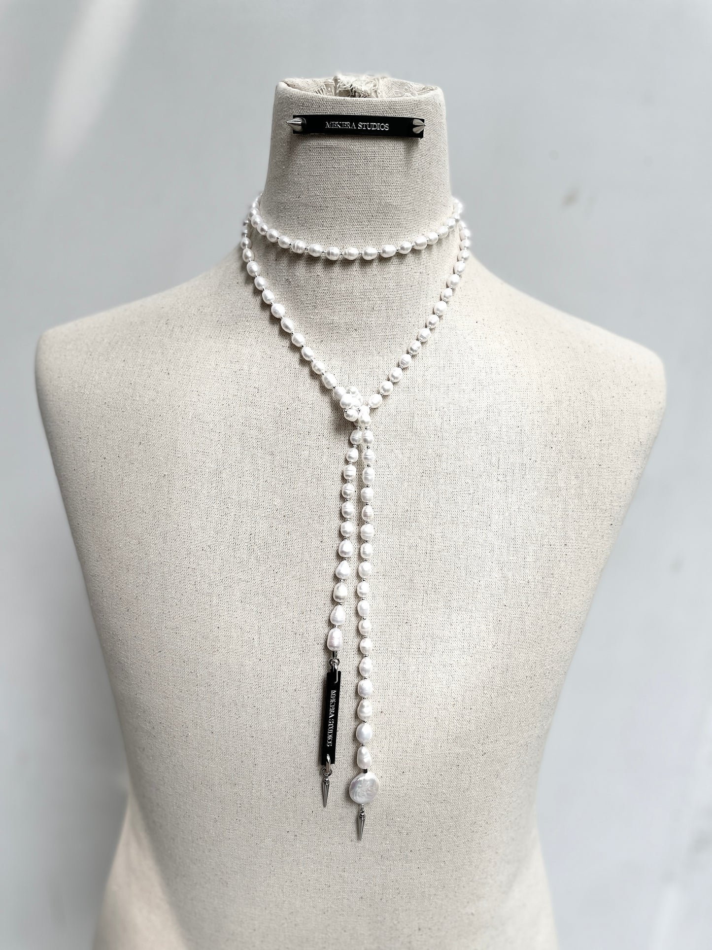 Natural Pearl Necklace NP9 Spike Limited Edition Handcrafted - MEKERA STUDIOS