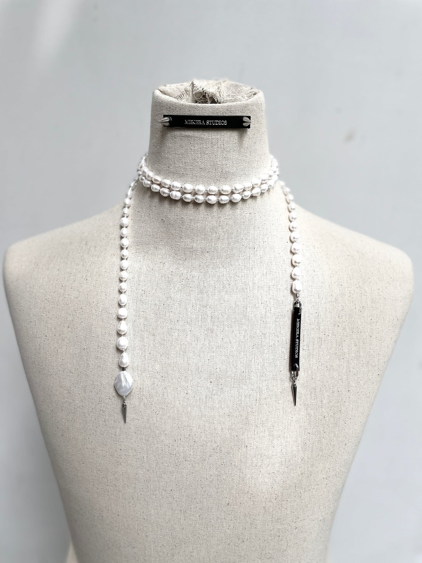 Natural Pearl Necklace NP9 Spike Limited Edition Handcrafted - MEKERA STUDIOS