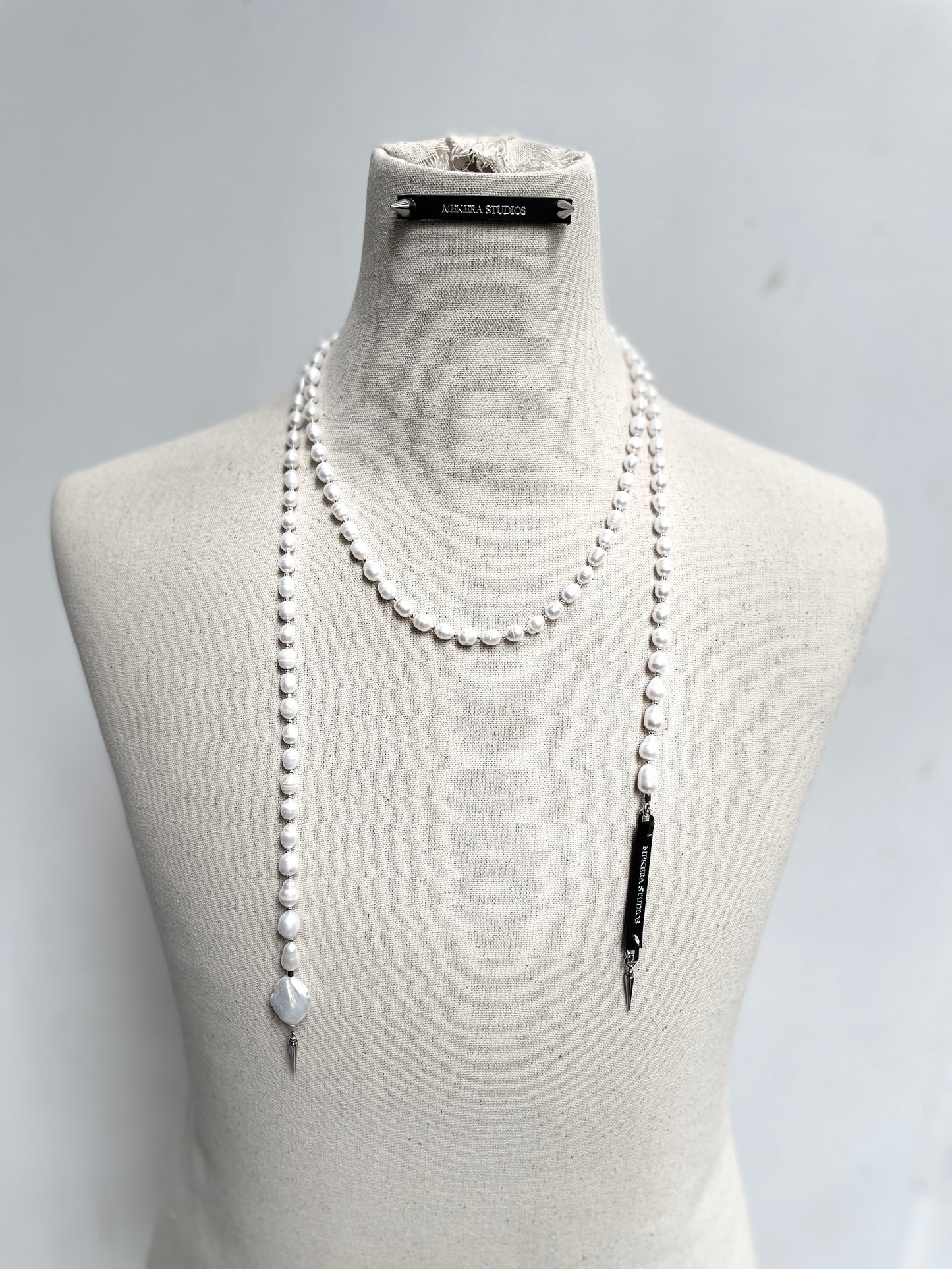 Natural Pearl Necklace NP9 Spike Limited Edition Handcrafted - MEKERA STUDIOS