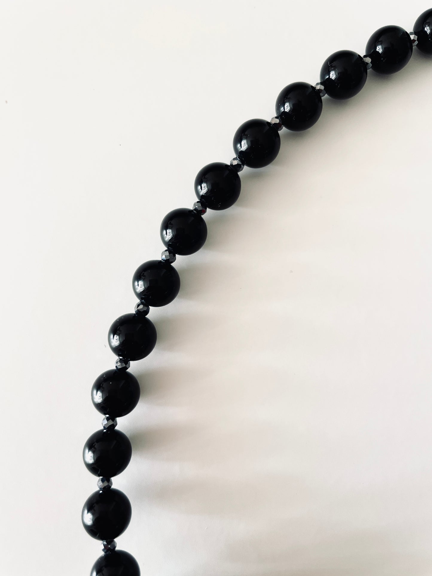 VXS6 Onyx Black Spinel Necklace Long chain Choker - MEKERA STUDIOS