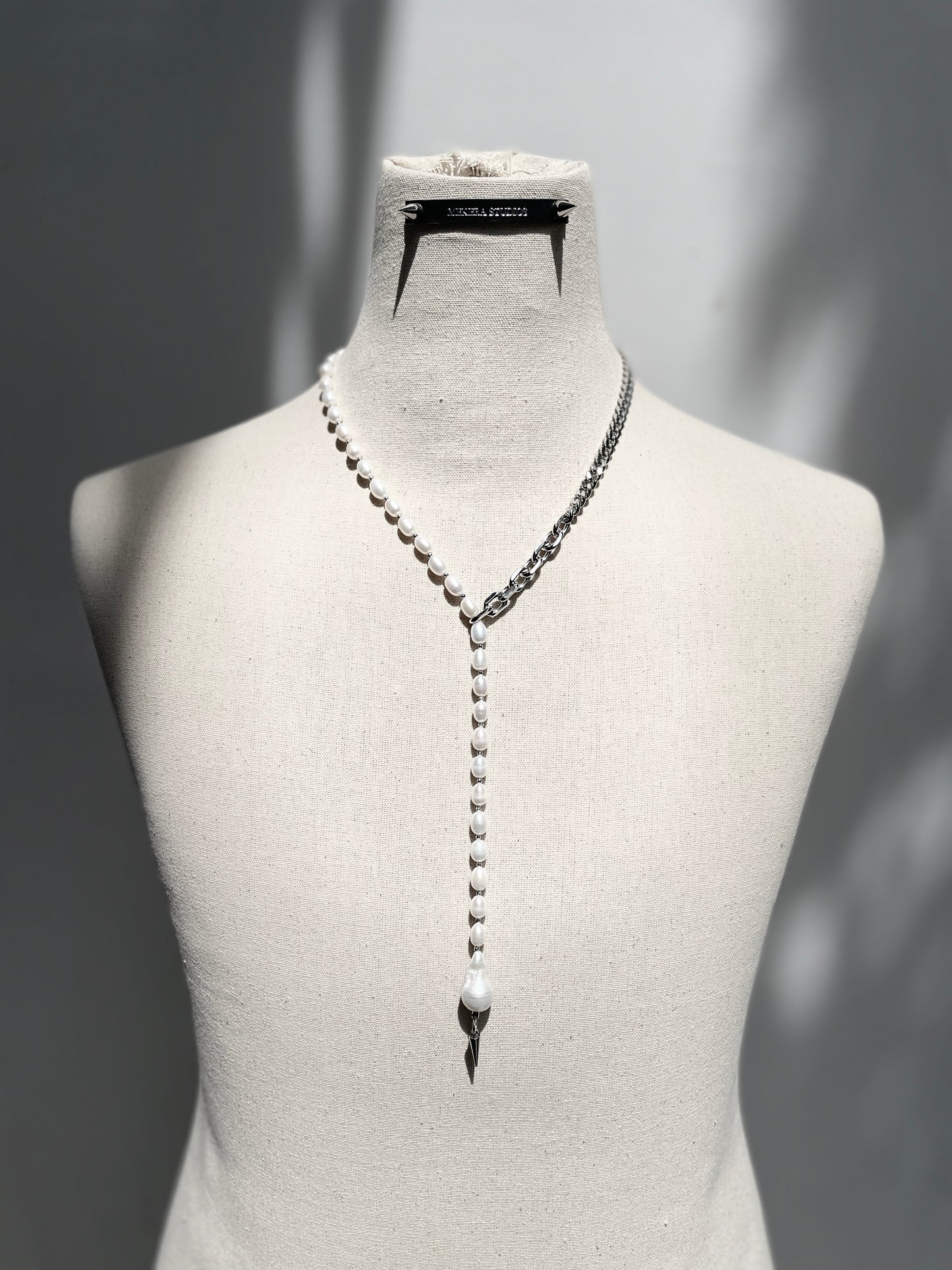 True Pearl Necklace NP16 Y-shaped Limited Edition Handcrafted - MEKERA STUDIOS