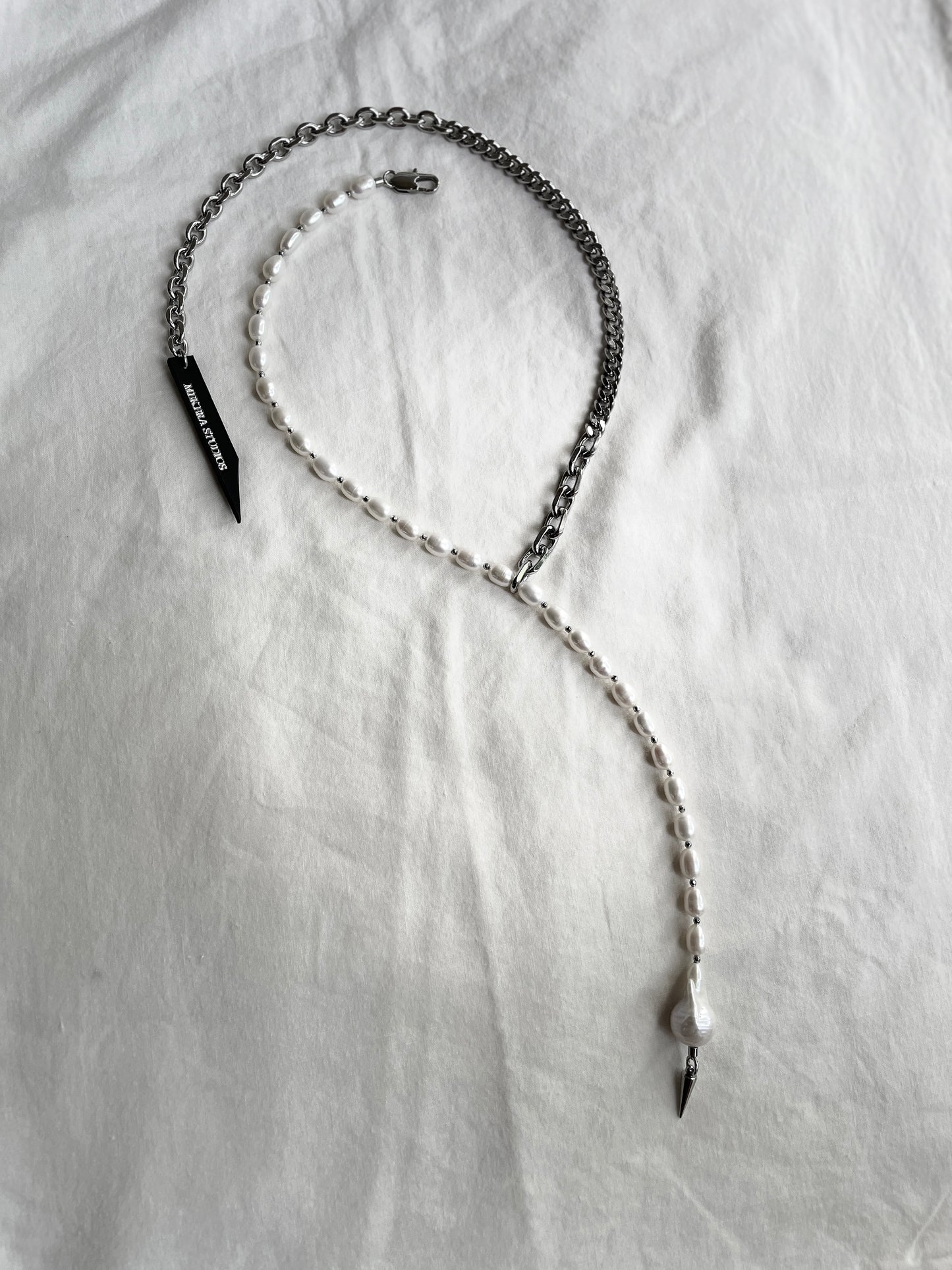 True Pearl Necklace NP16 Y-shaped Limited Edition Handcrafted - MEKERA STUDIOS