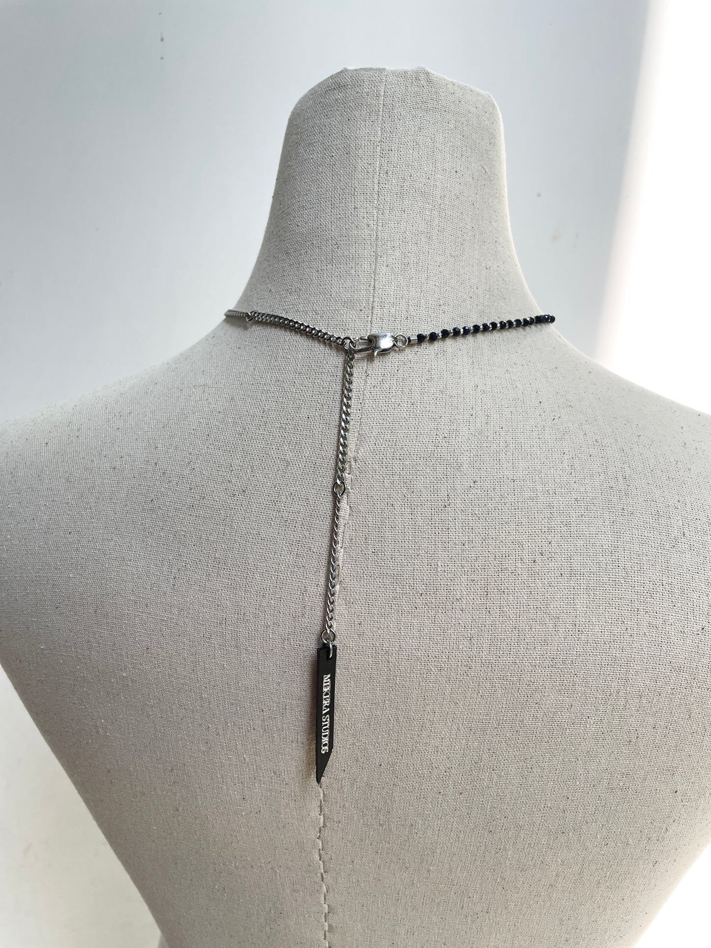 Collection [G]-3 Cross Sapphire Spike Necklace - MEKERA STUDIOS