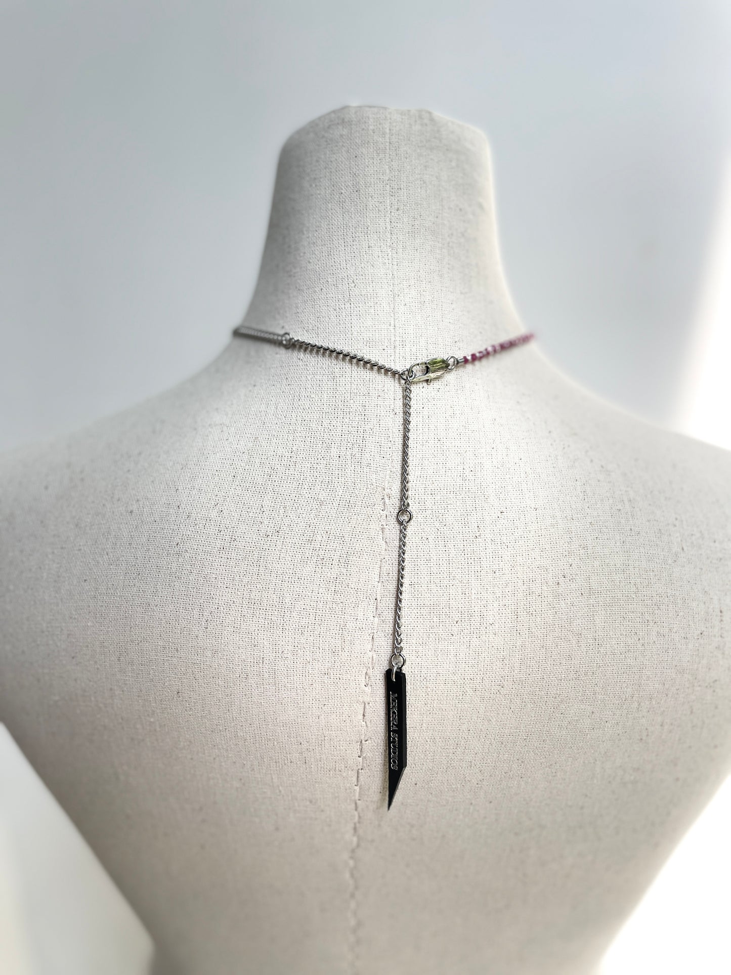 Collection [G]-4 Cross Ruby&Garnet Spike Necklace - MEKERA STUDIOS