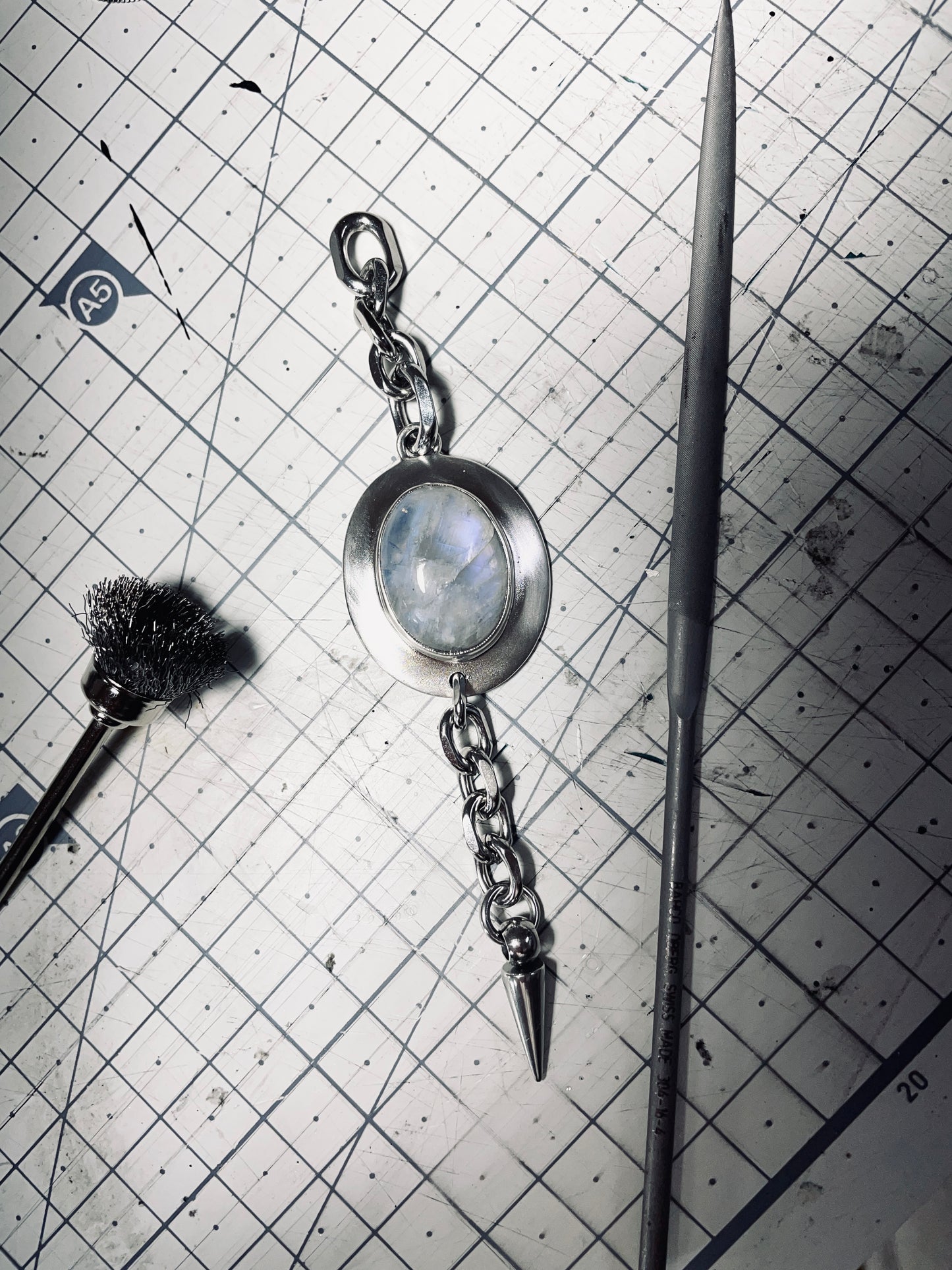 Collection [G]-10 White Quartz Silver Pendant & Pearl Necklace - MEKERA STUDIOS