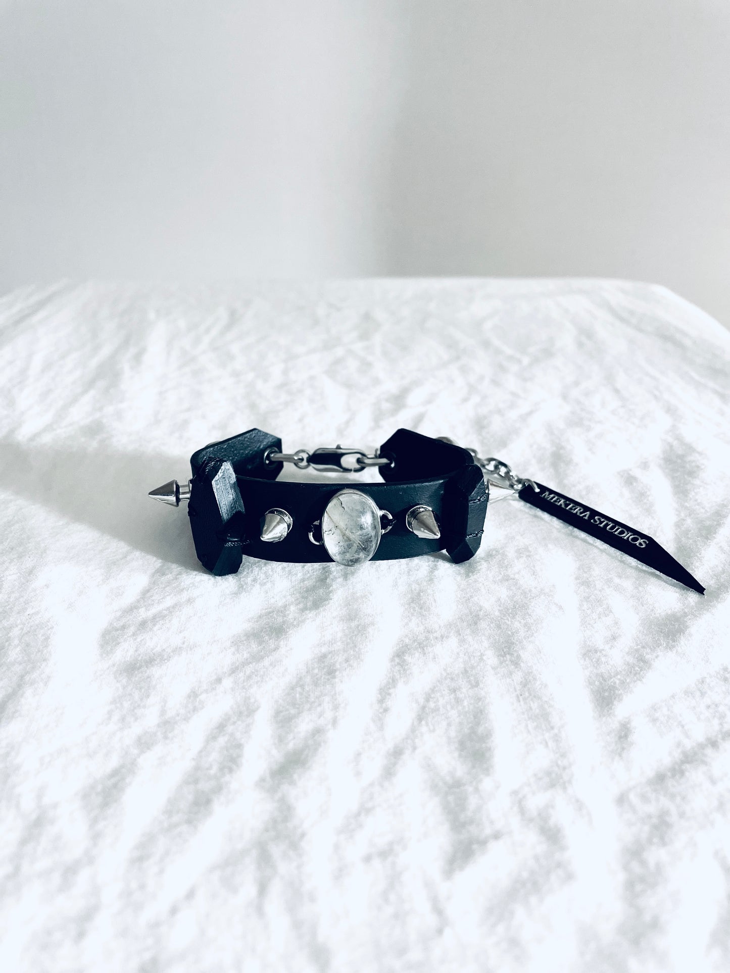 Collection [G]-11 White Quartz Silver Bracelet - MEKERA STUDIOS