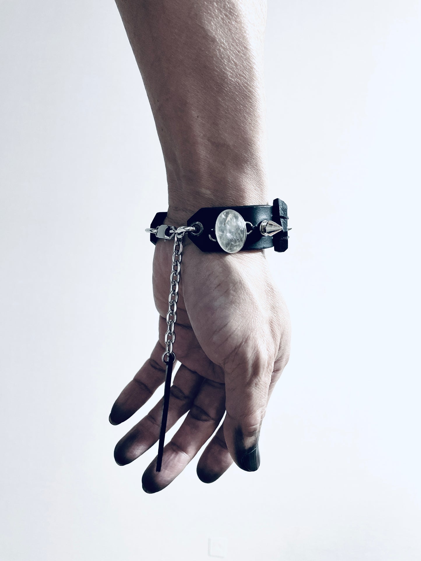 Collection [G]-11 White Quartz Silver Bracelet - MEKERA STUDIOS