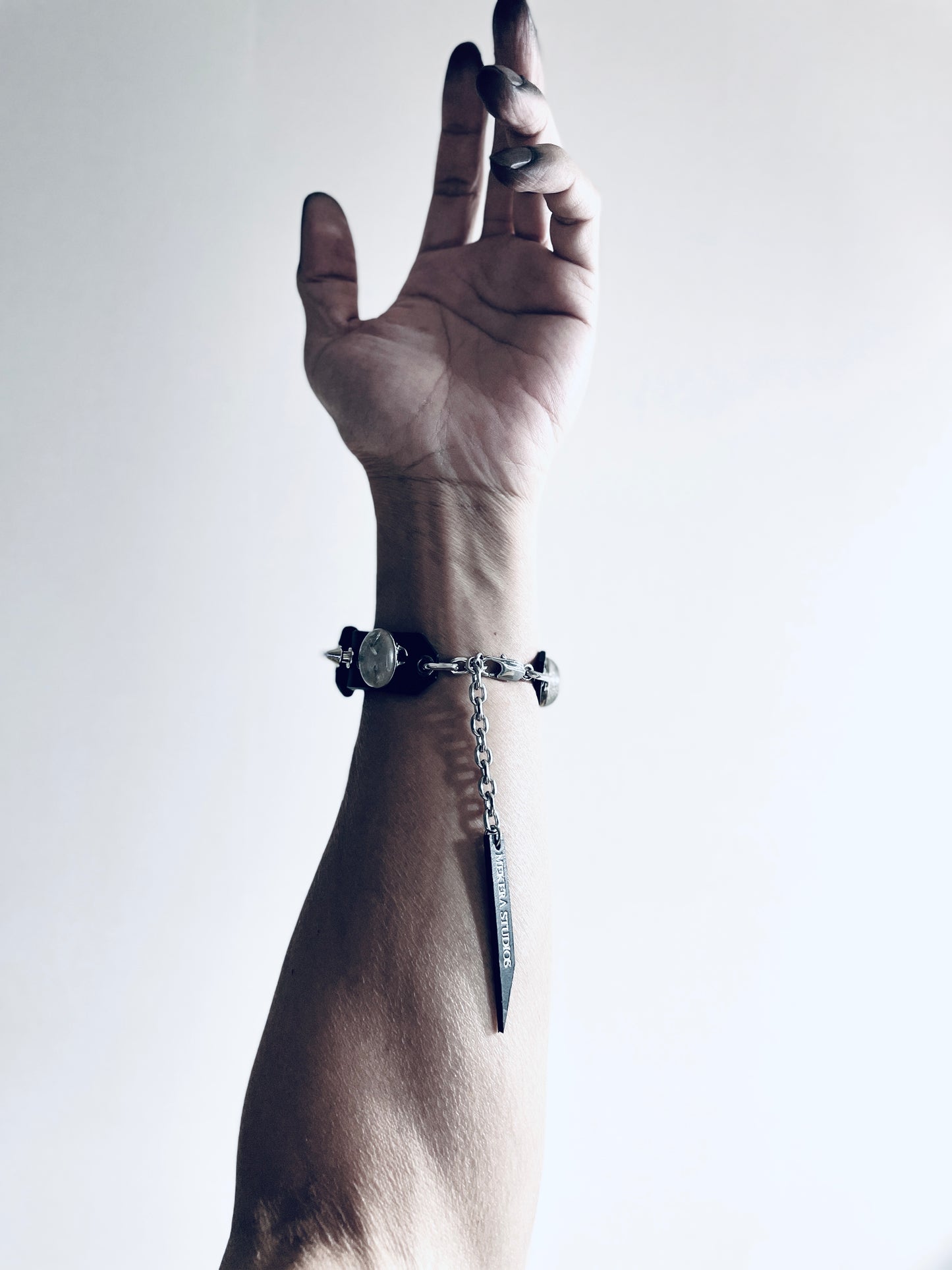 Collection [G]-11 White Quartz Silver Bracelet - MEKERA STUDIOS