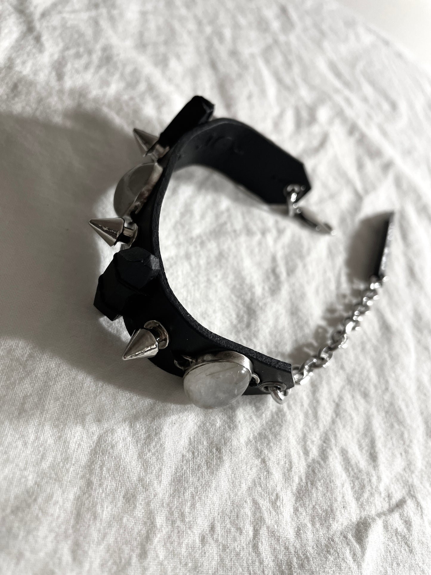 Collection [G]-11 White Quartz Silver Bracelet - MEKERA STUDIOS