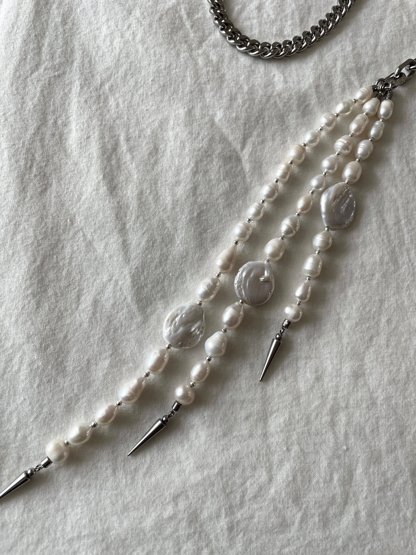True Pearl Necklace NP17 Y-shaped Limited Edition Handcrafted - MEKERA STUDIOS