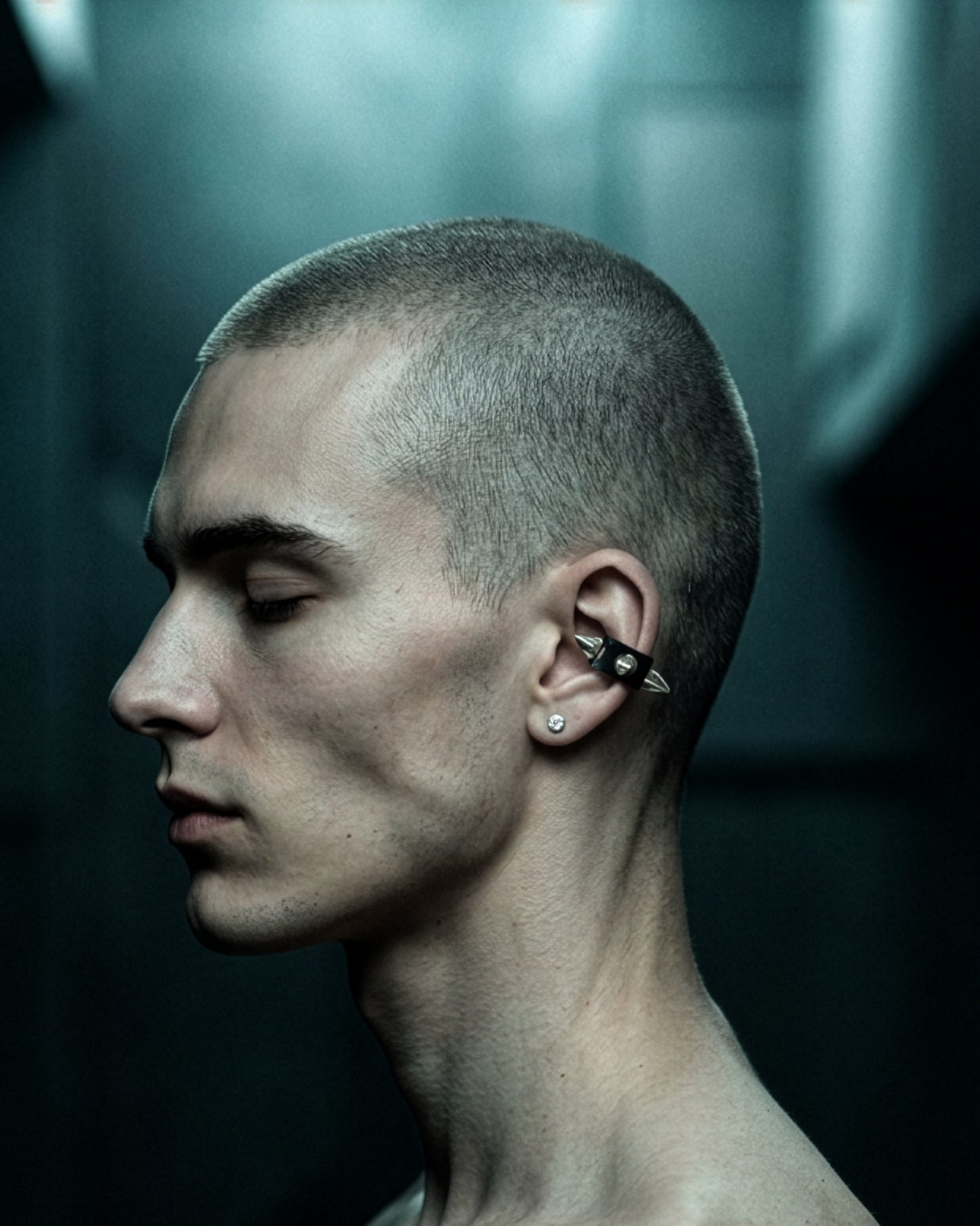 Handcrafted Leather Spike Ear Cuff M-10 limited edition by artisans ー MEKERA STUDIOS