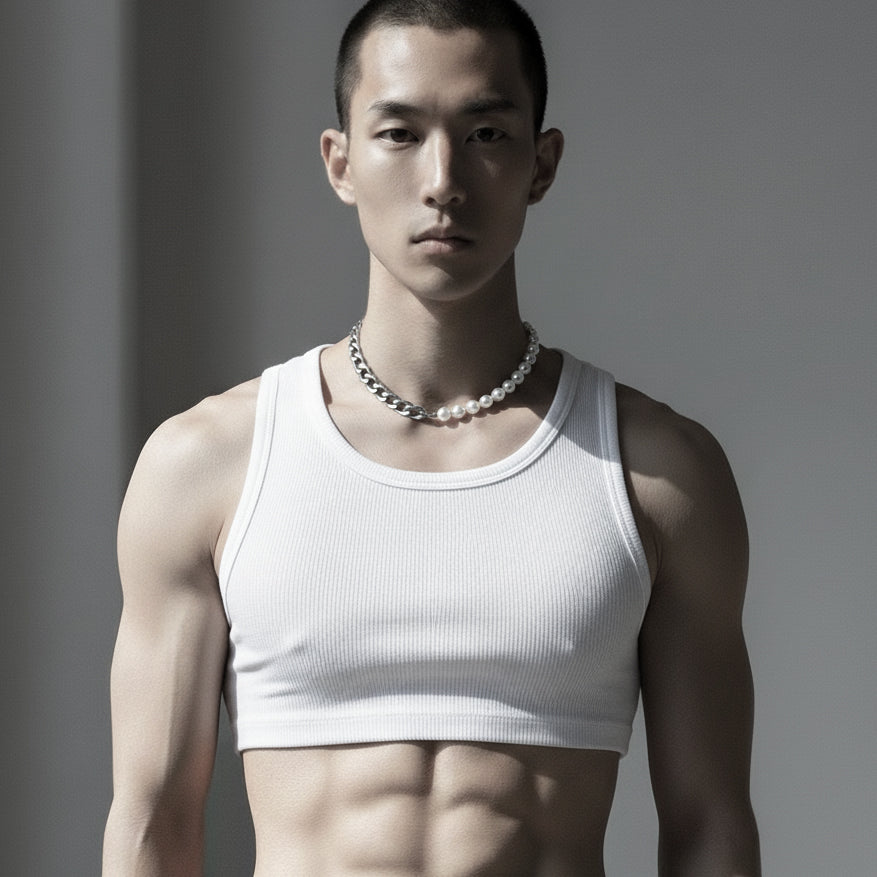 Pearl & Chunky chain Necklace NP19 - MEKERA STUDIOS