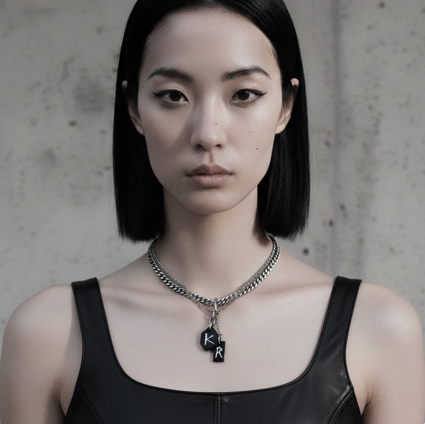 Initial S-2 수•繡•SU collection - Embroider Handcrafted Personal Name Pendants - MEKERA STUDIOS