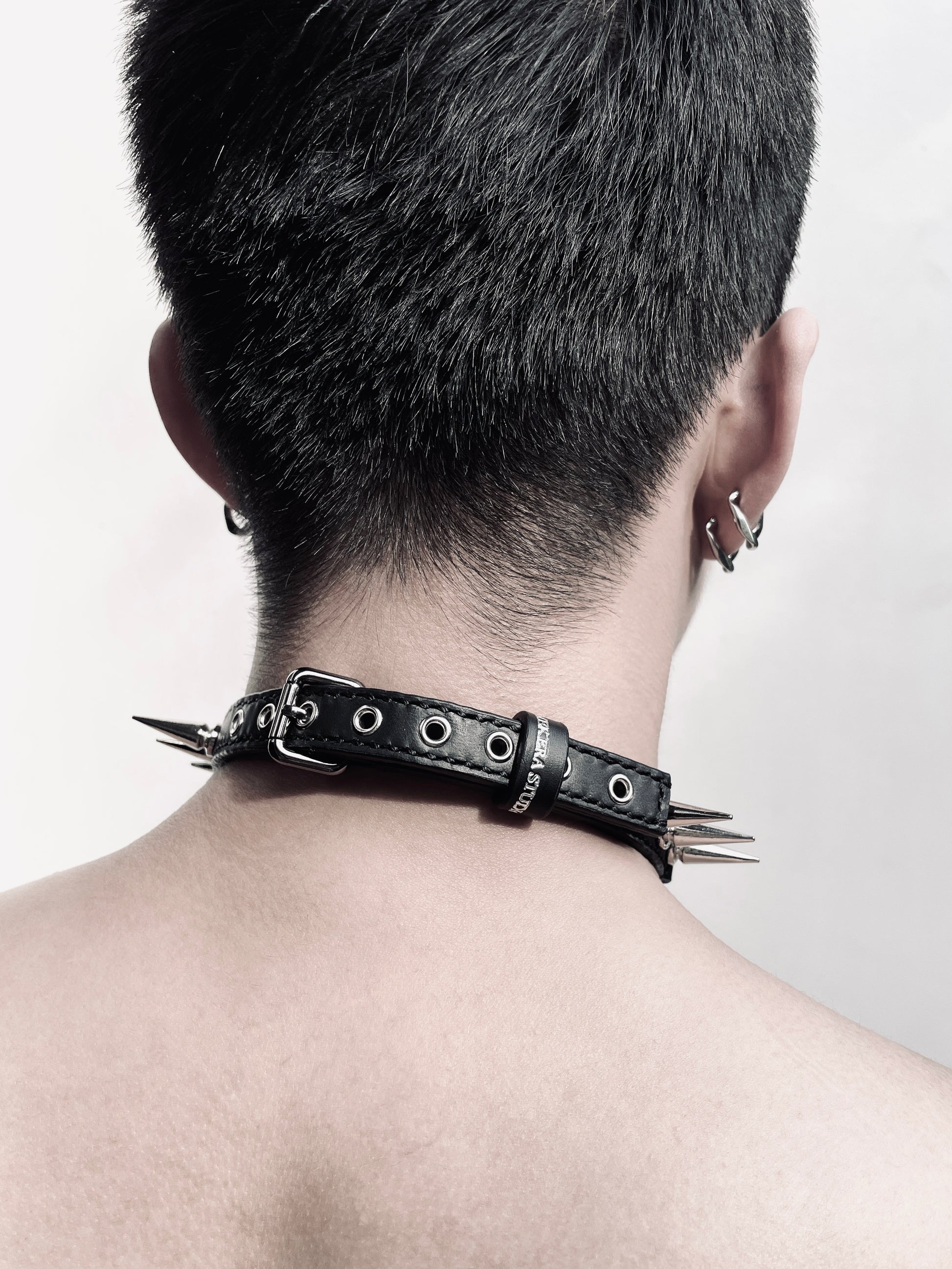 MXS1-SPIKES Limited Edition Handcrafted Leather Choker Necklace