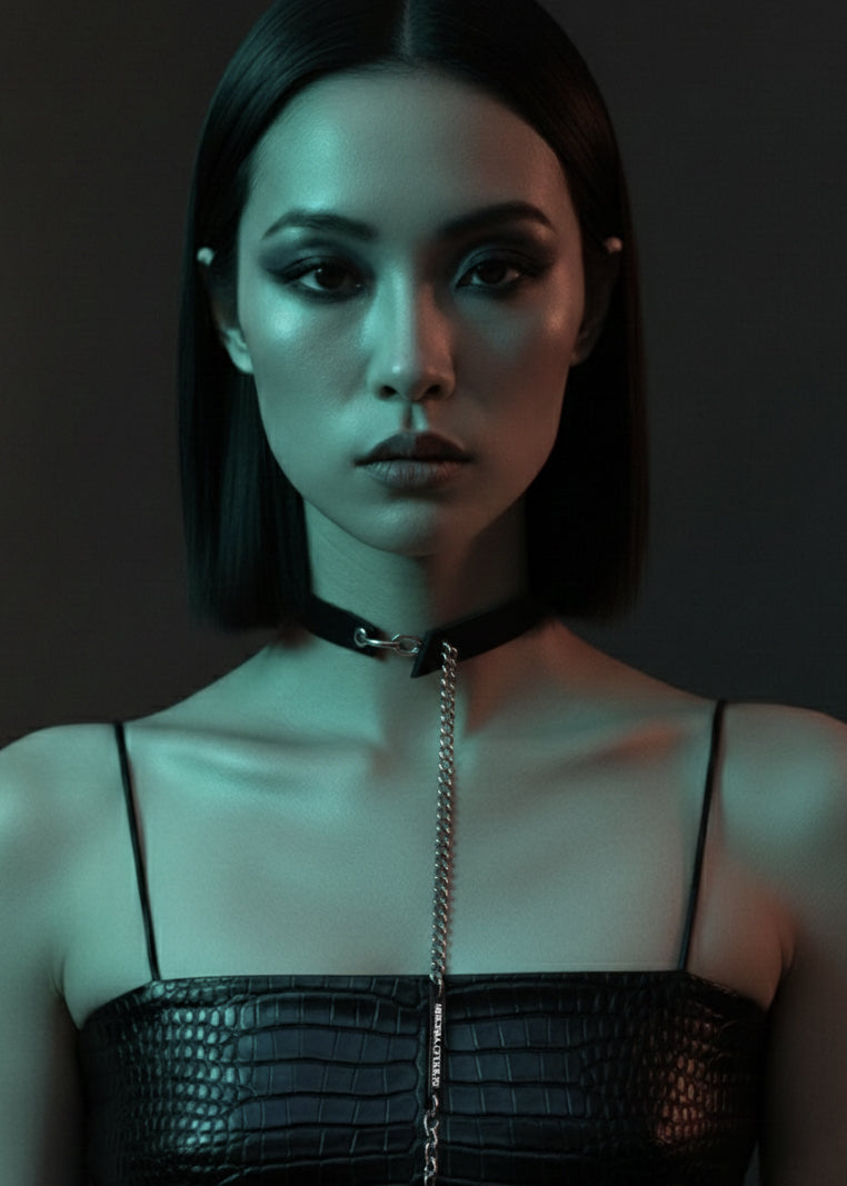 Handcrafted Italian Leather Choker M-1 Limited Edition Handcrafted - MEKERA STUDIOS