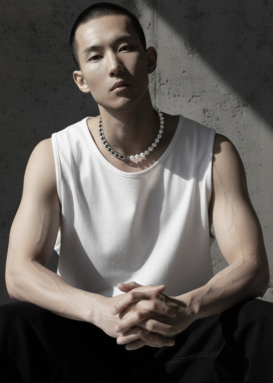 Pearl & Chunky chain Necklace NP19 - MEKERA STUDIOS