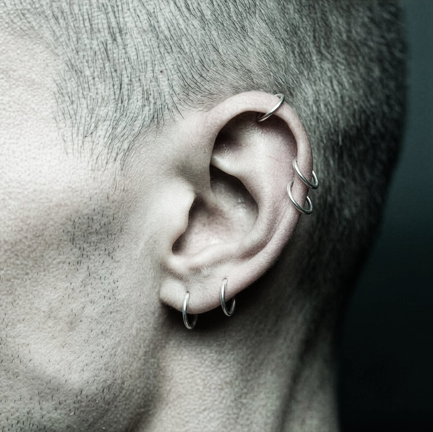 Handcrafted Sterling Silver Ear Cuff Piercing Earrings SV-1