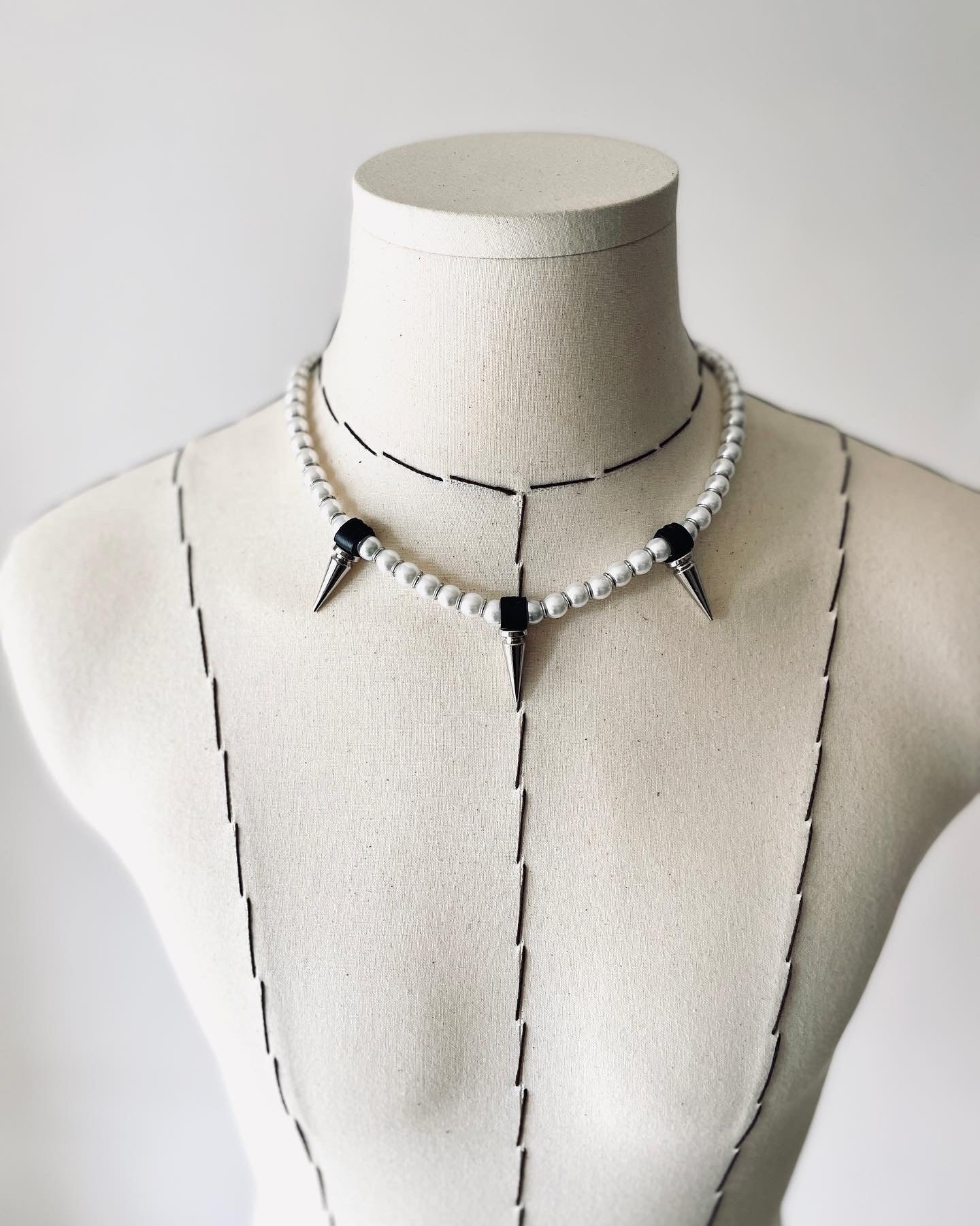 L/SPIKE2 Necklace Long chain Choker - MEKERA STUDIOS