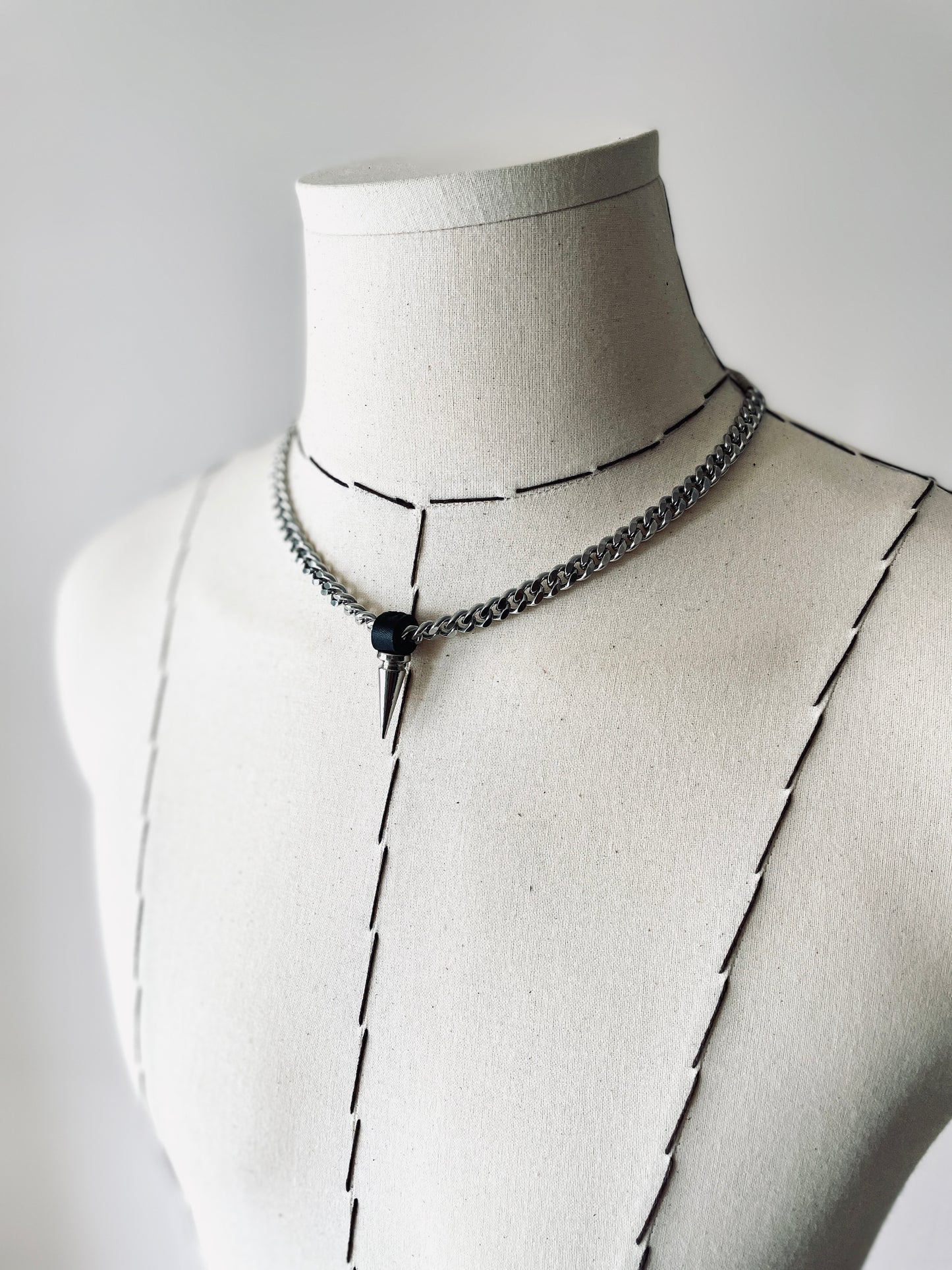 L/SPIKE3 Necklace Long chain Choker Layered - MEKERA STUDIOS