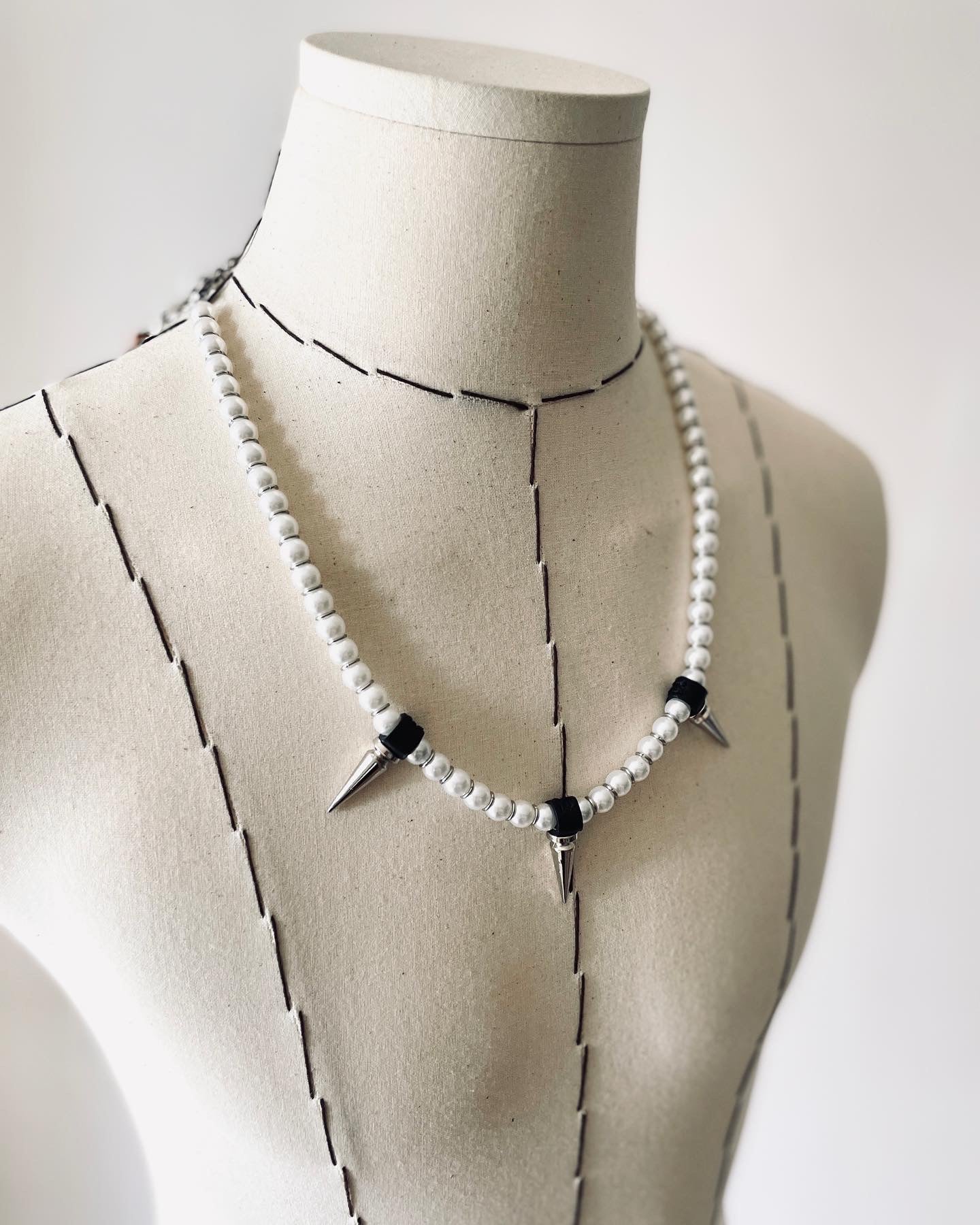 L/SPIKE2 Necklace Long chain Choker - MEKERA STUDIOS