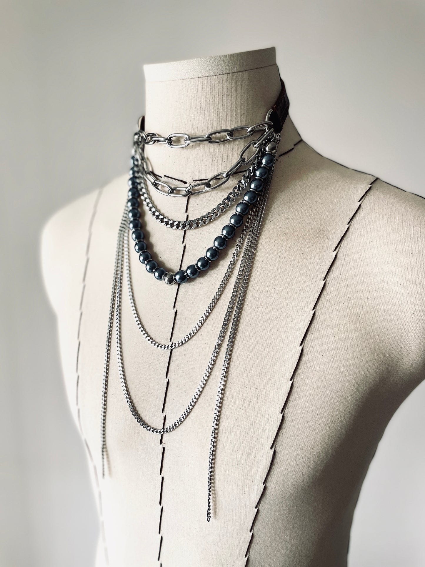 LX3 Choker Necklace Leather Chain - MEKERA STUDIOS