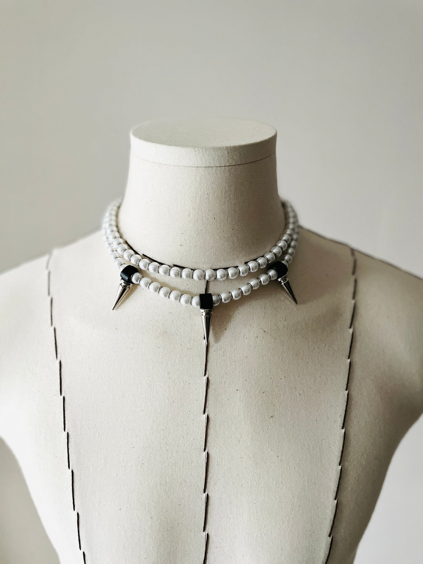 L/SPIKE3 Necklace Long chain Choker Layered - MEKERA STUDIOS