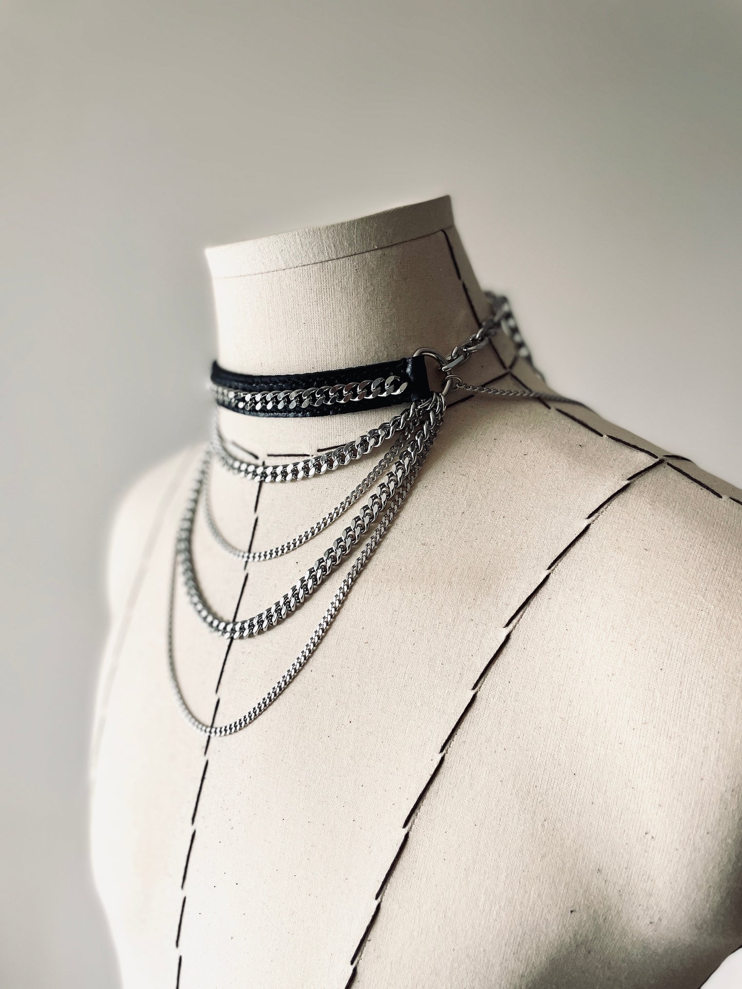 ST1 Statement Choker Necklace Leather Chain For women For men - MEKERA STUDIOS