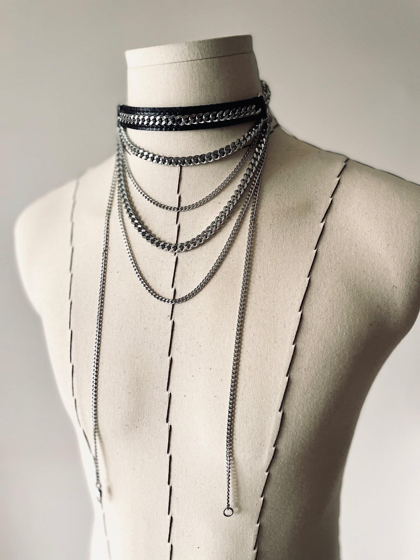 ST1 Statement Choker Necklace Leather Chain For women For men - MEKERA STUDIOS