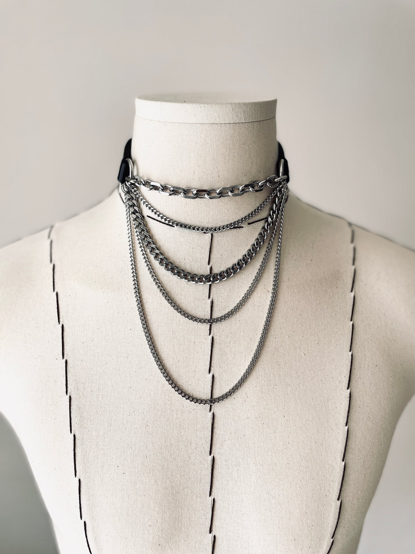 LX4 Choker Necklace Leather Chain - MEKERA STUDIOS